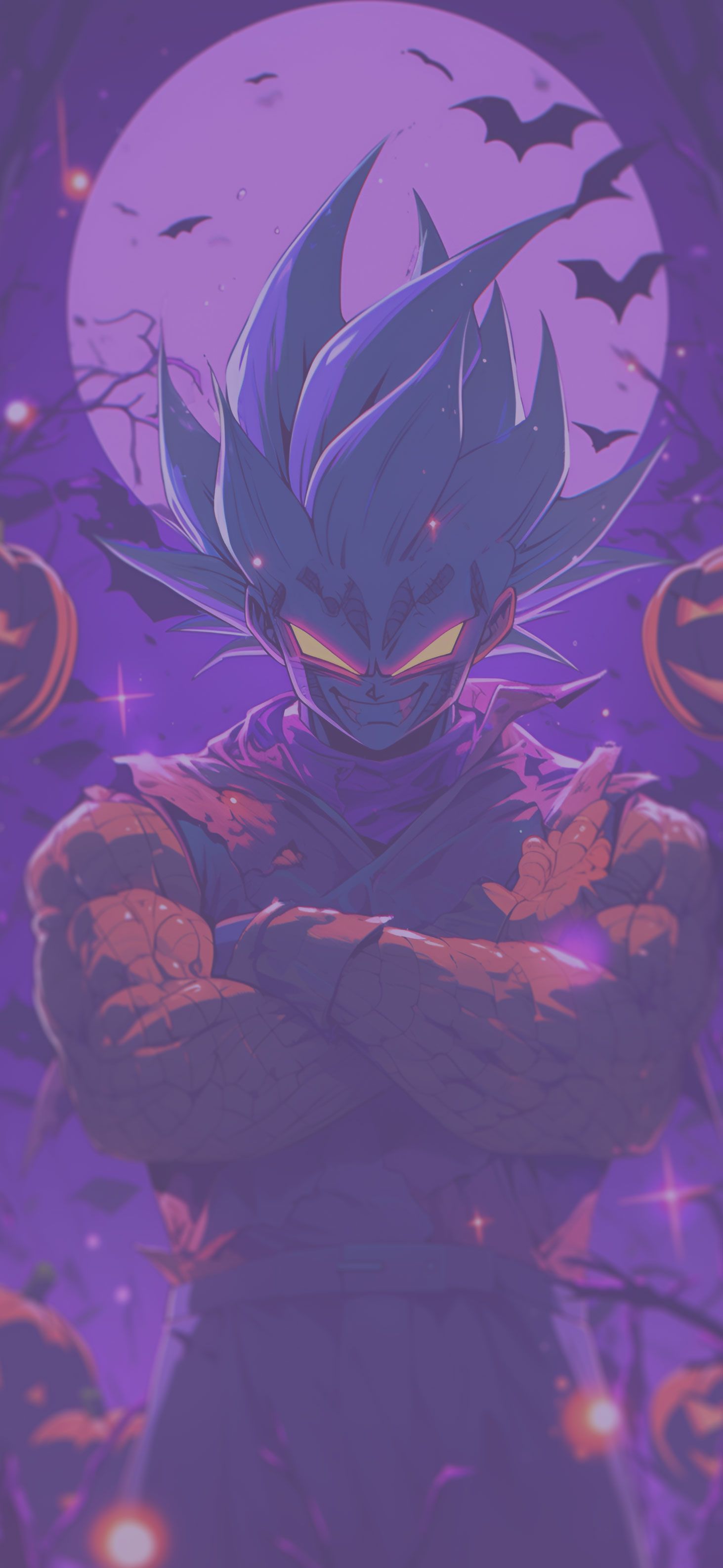 1463x3171 Scary Halloween Vegeta Purple