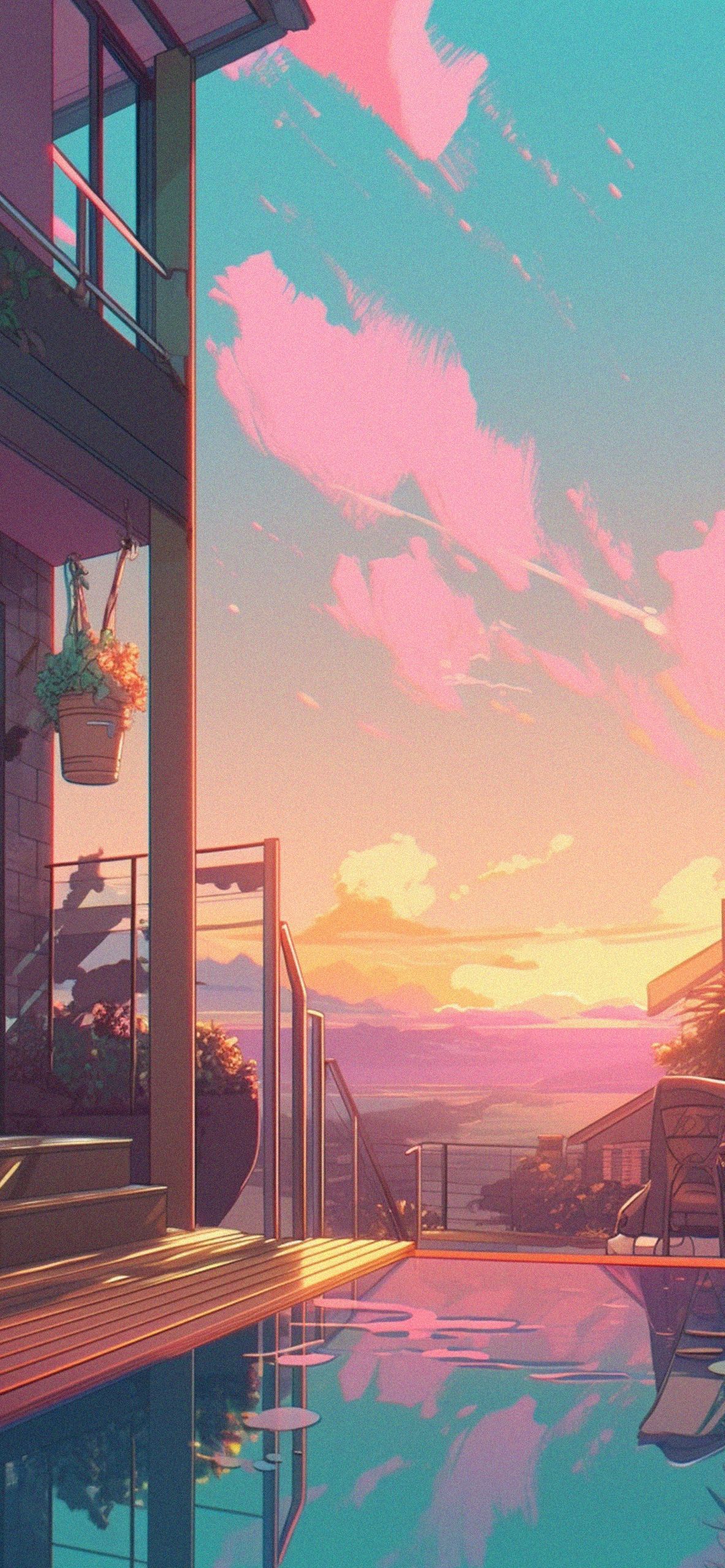 1183x2560 Summer Anime Aesthetic Wallpaper