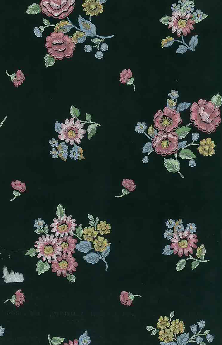 744x1158 Black Floral Wallpaper (image in Collection)