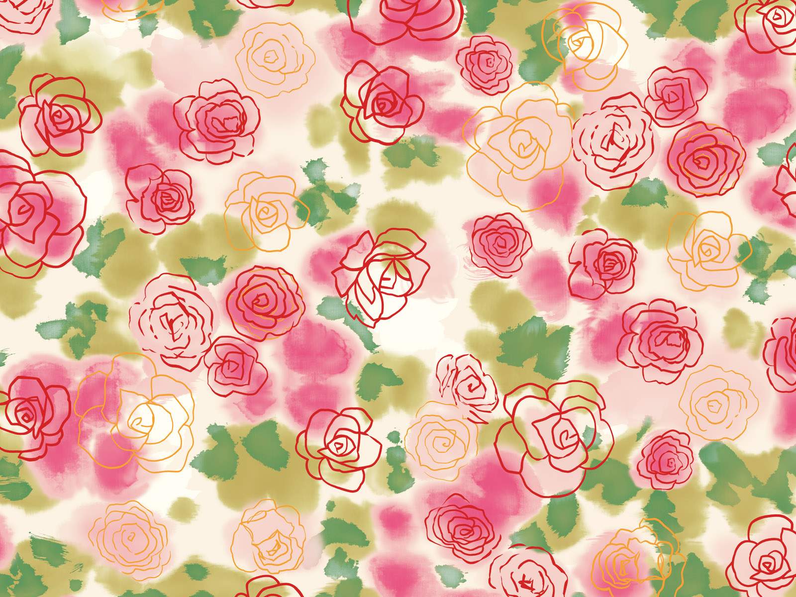 1600x1200 Flower Watercolor Desktop Wallpaper at