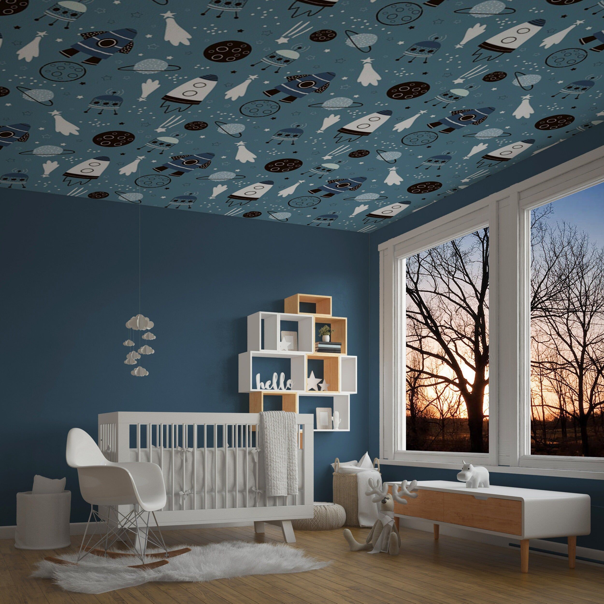 2500x2500 Spaceship Pattern Removable Wallpaper
