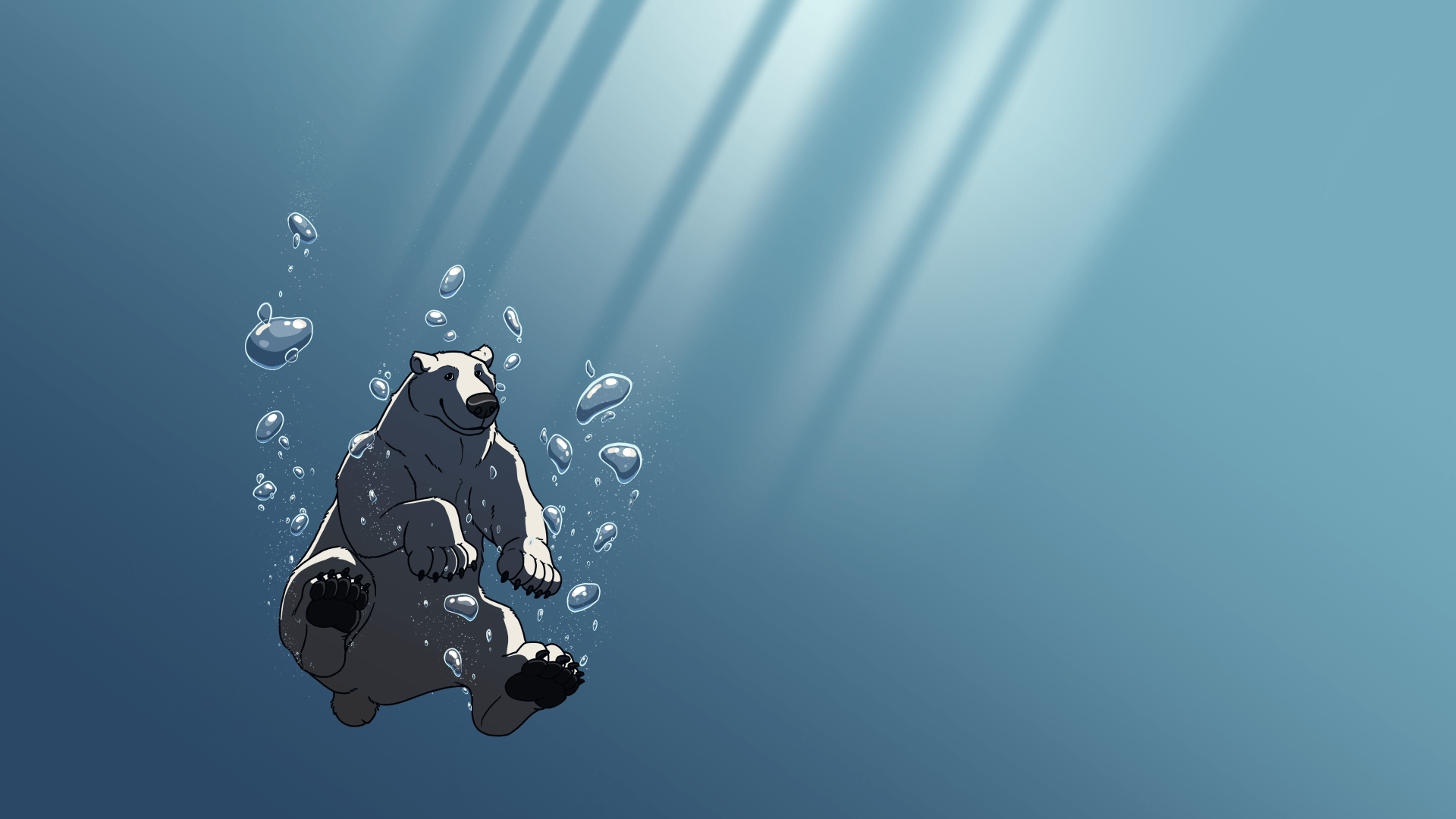 1920x1080 Diving polar bear desktop wallpaper