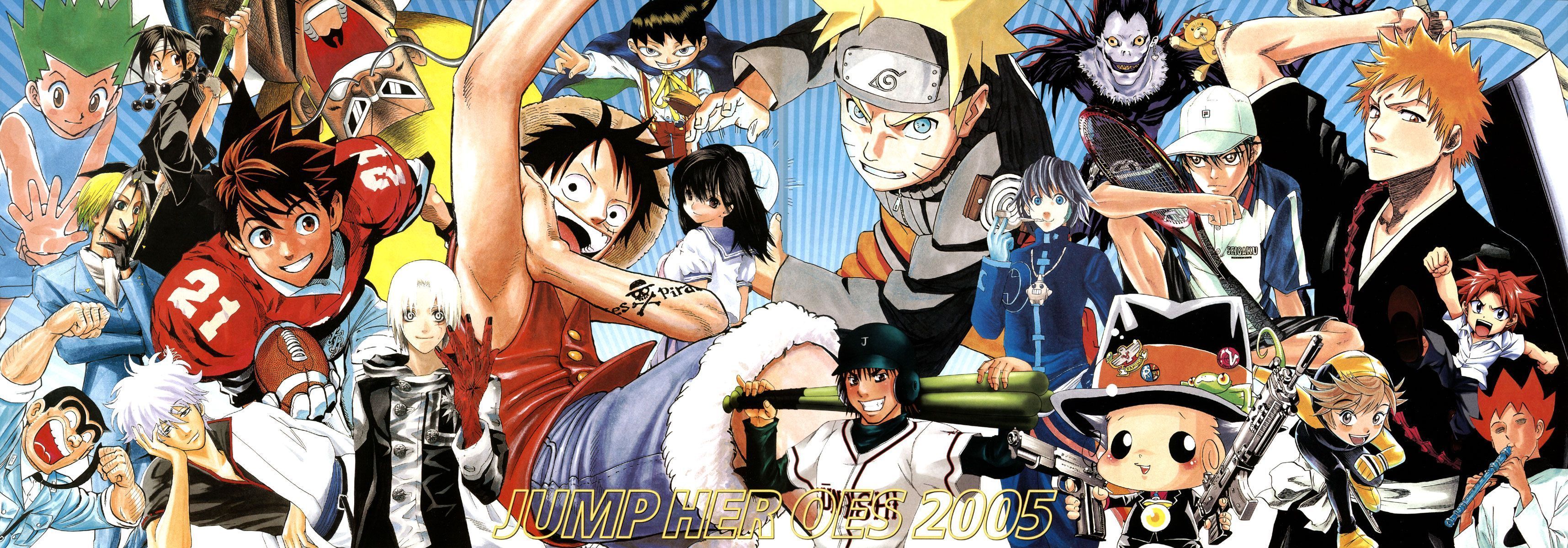 3431x1200 Anime Shounen Jump Wallpaper