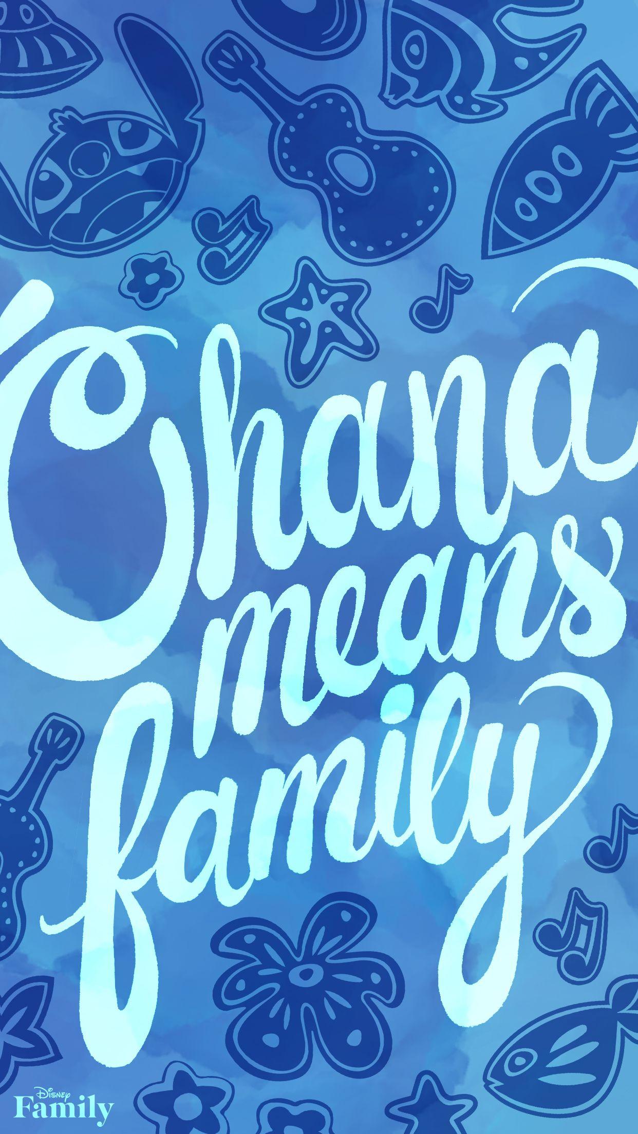 1242x2208 Disney family lilo&stitch Ohana phone background