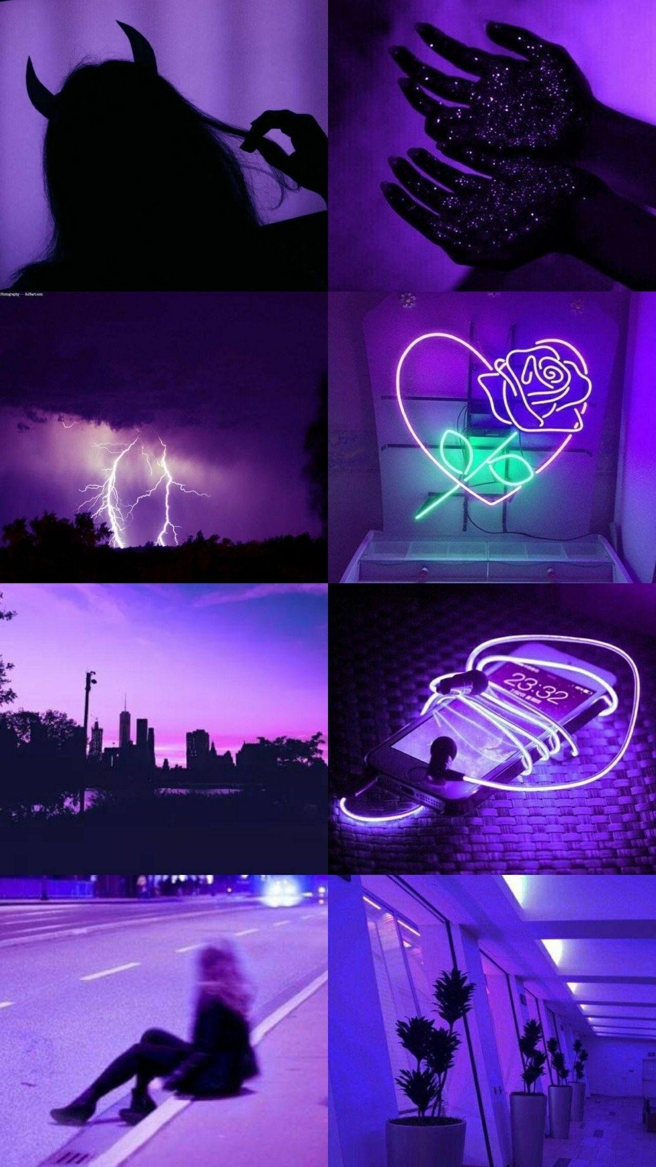 1280x2277 Aesthetic dark purple with words
