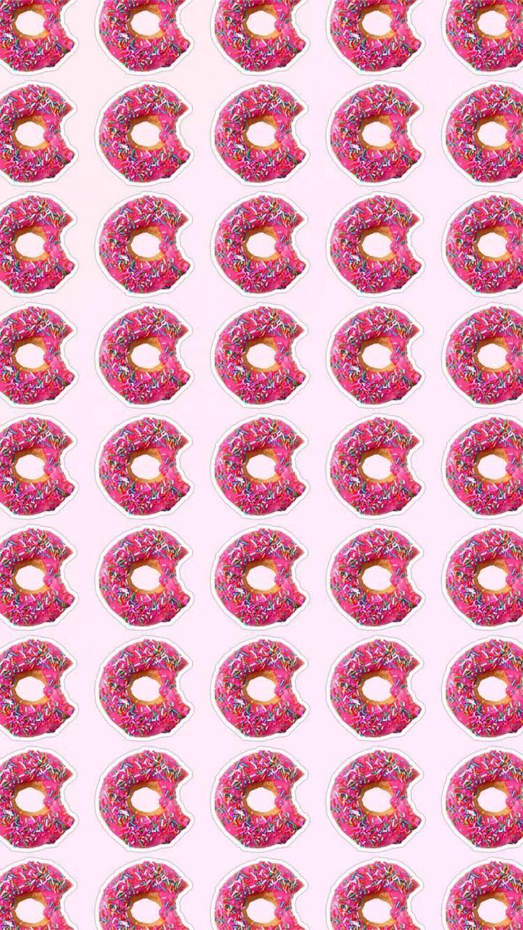 750x1334 Pink donuts for IPhone wallpaper. Candies and Sweets