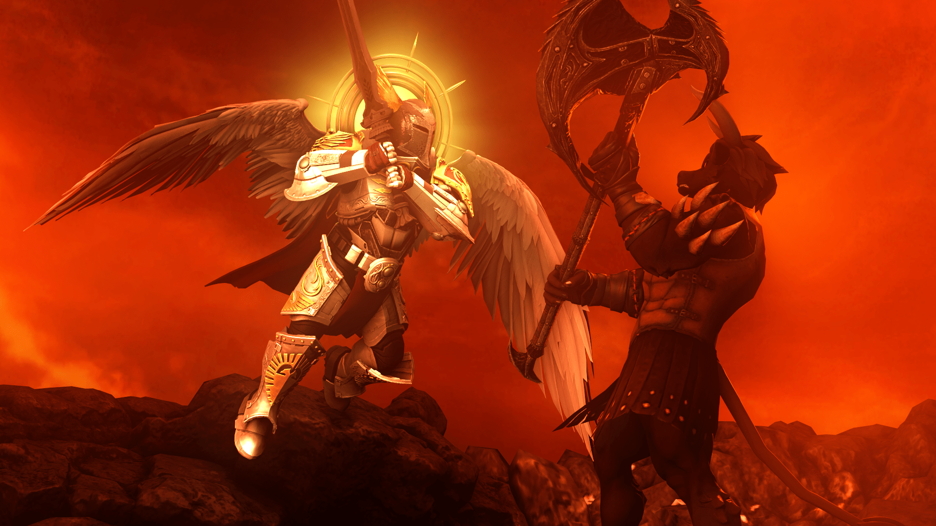 1920x1080 The Hero God of Man vs the Dark God
