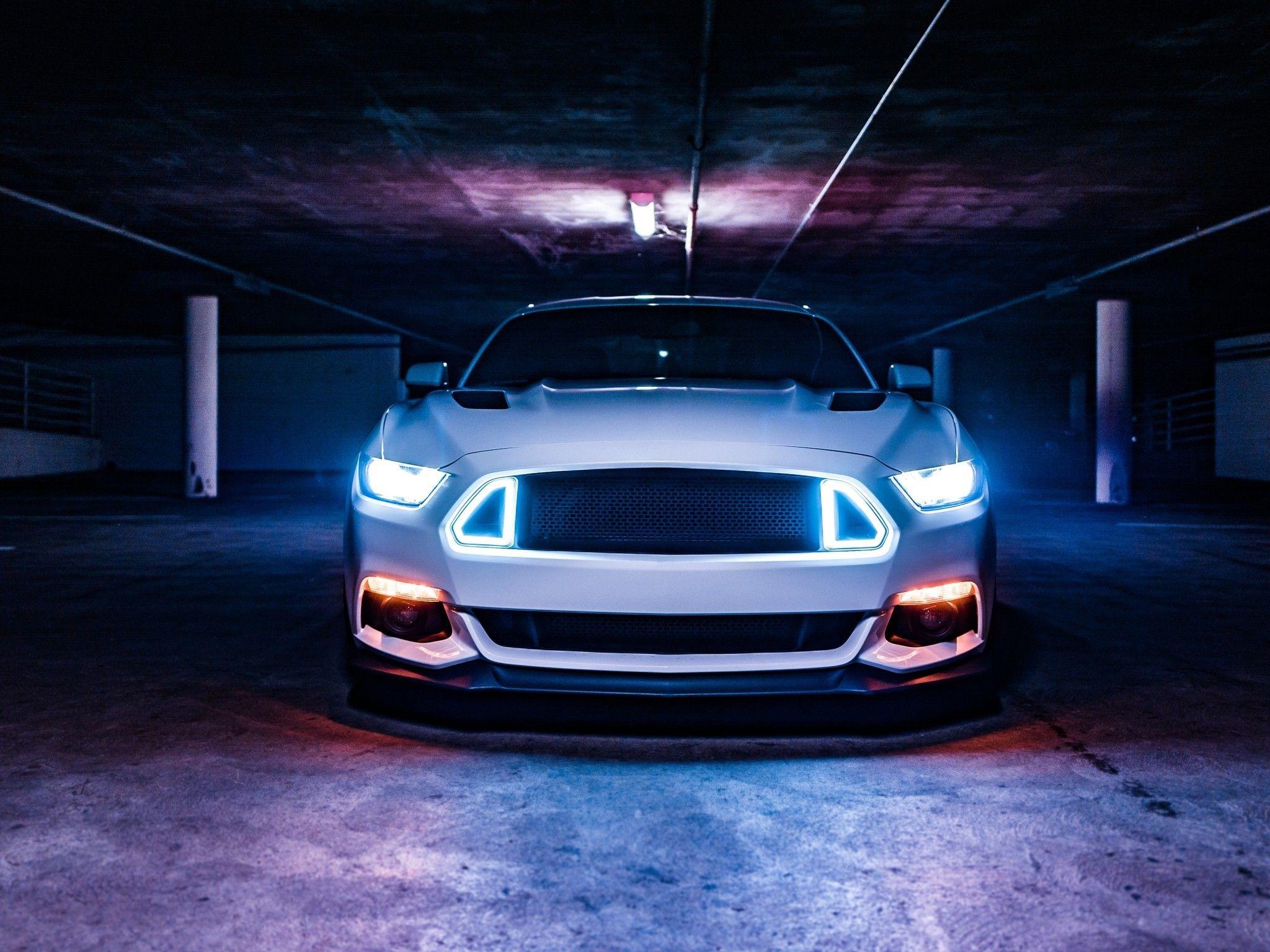 2048x1536 Download 2048x1536 Ford Mustang, Front View, Garage, Neon