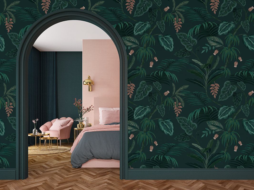 1067x800 Design wallpaper Tropical Jungle Leaves