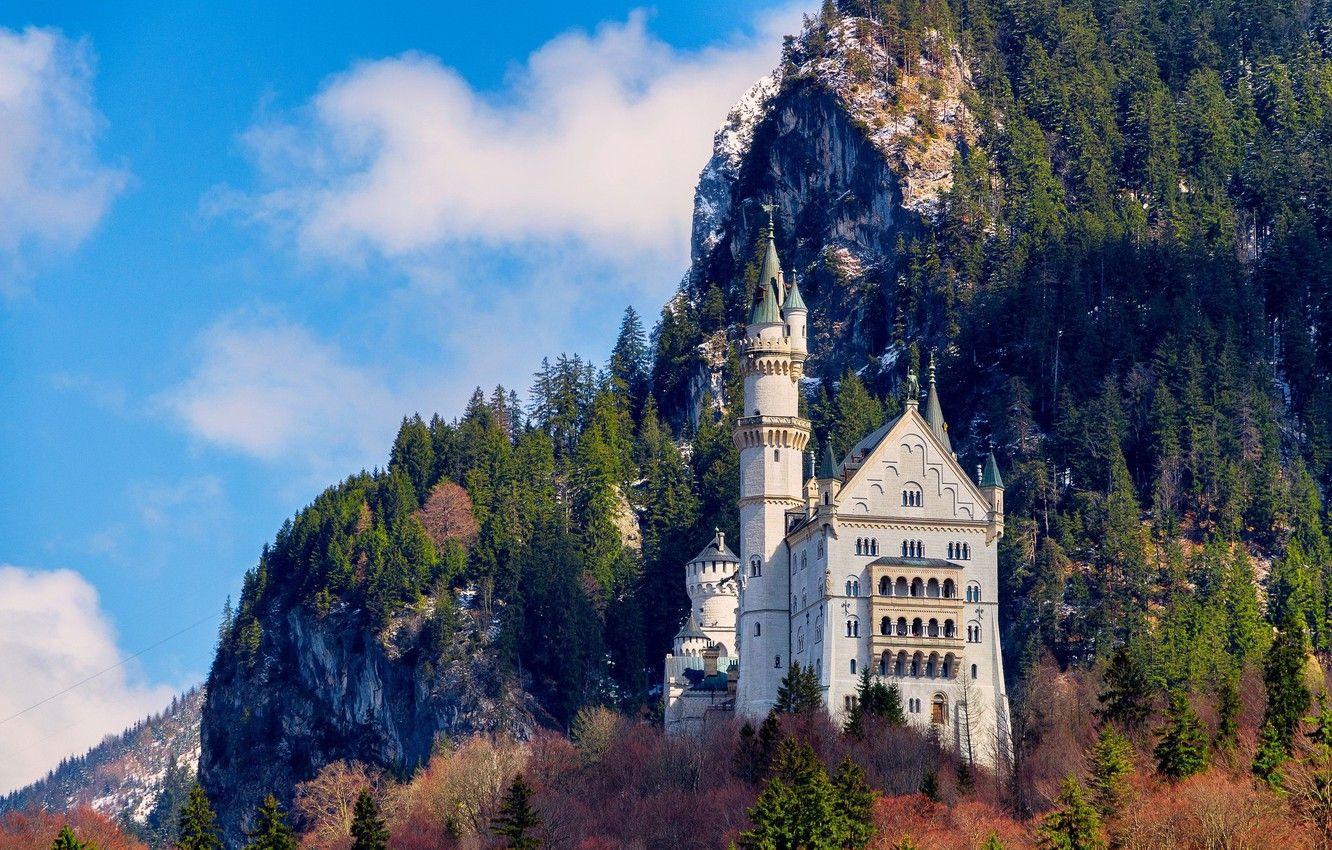 1332x850 Wallpaper castle, mountain, Germany, Neuschwanstein Castle