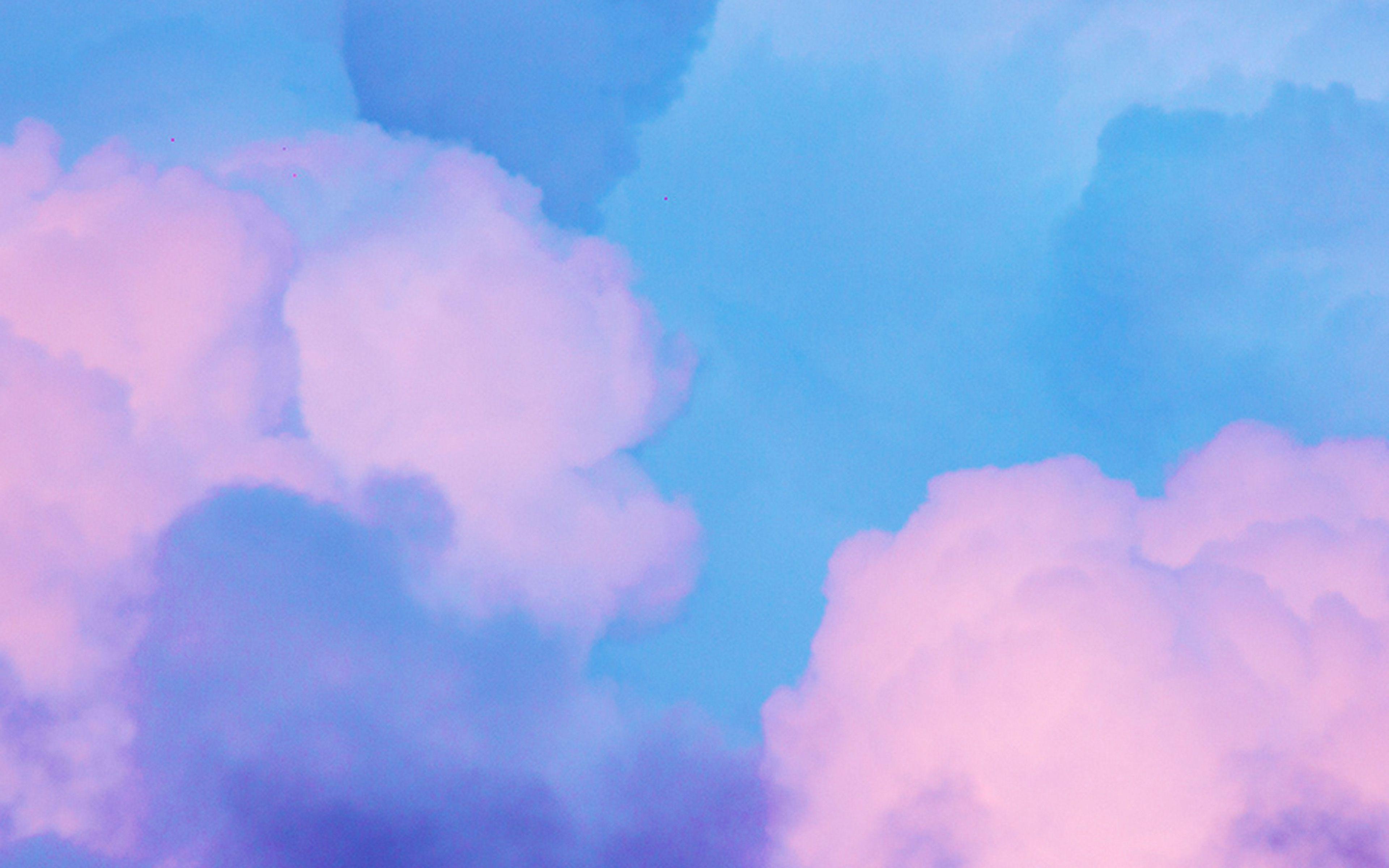 3840x2400 Sky Blue Pastel Art Wallpaper