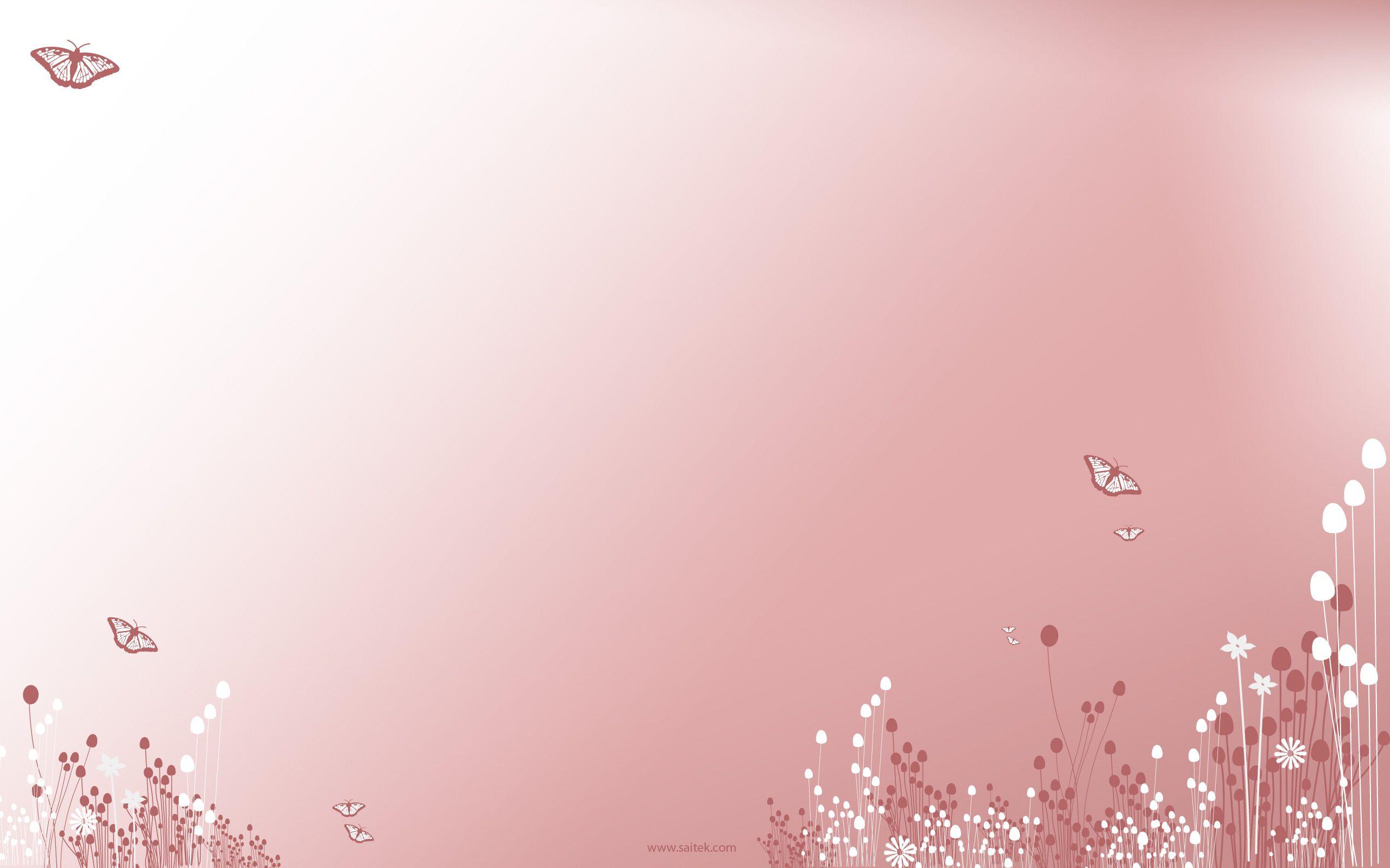 2560x1600 Pastel Pink Background Butterflies Wallpaper