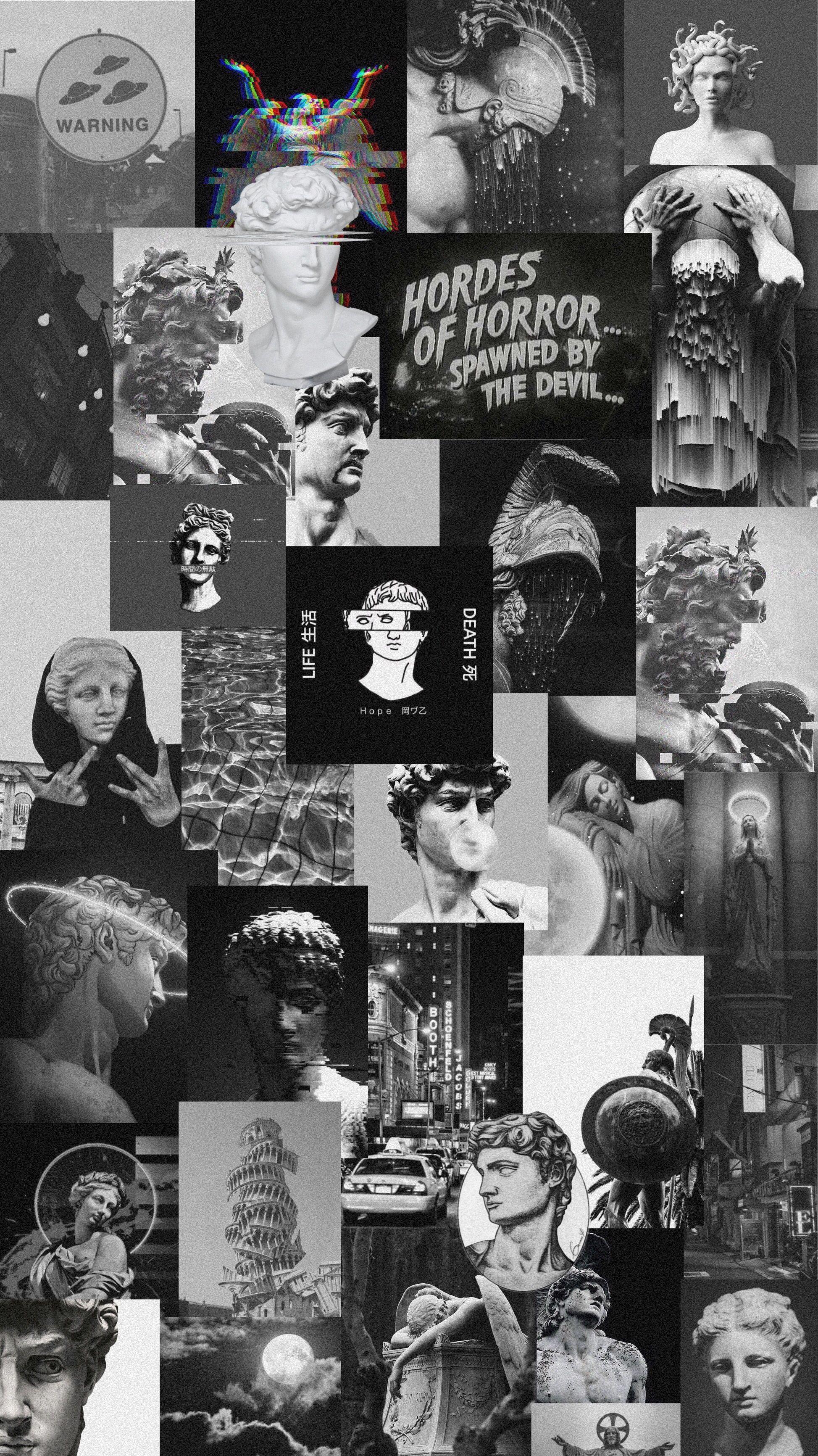 Iphone Wallpaper Black And White Aesthetic Collage  . If You�rE Looking For The Best Aesthetic Wallpapers Then Wallpapertag Is The Place To Be.