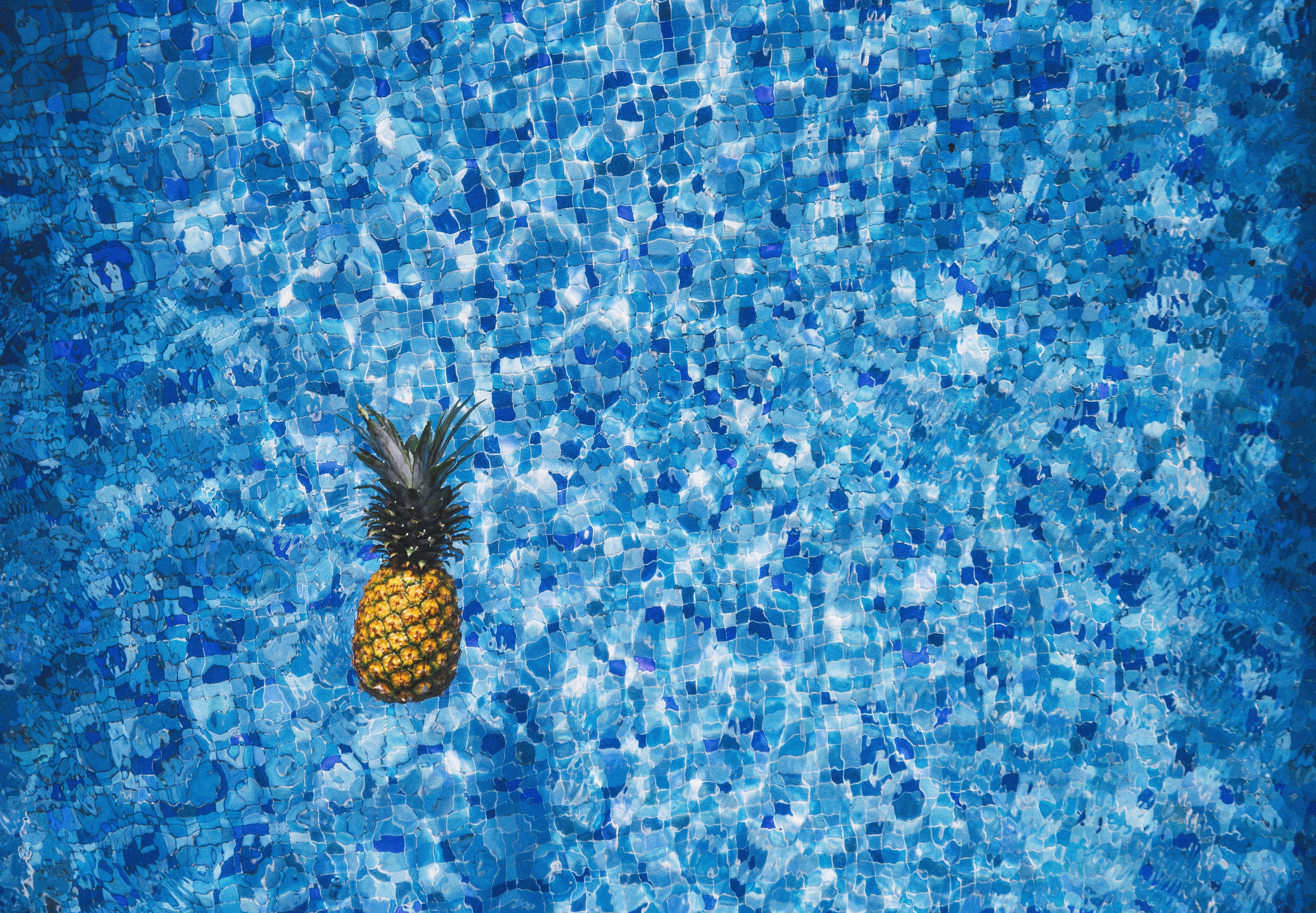 5053x3506 Water, blue, pattern, pineapple HD wallpaper