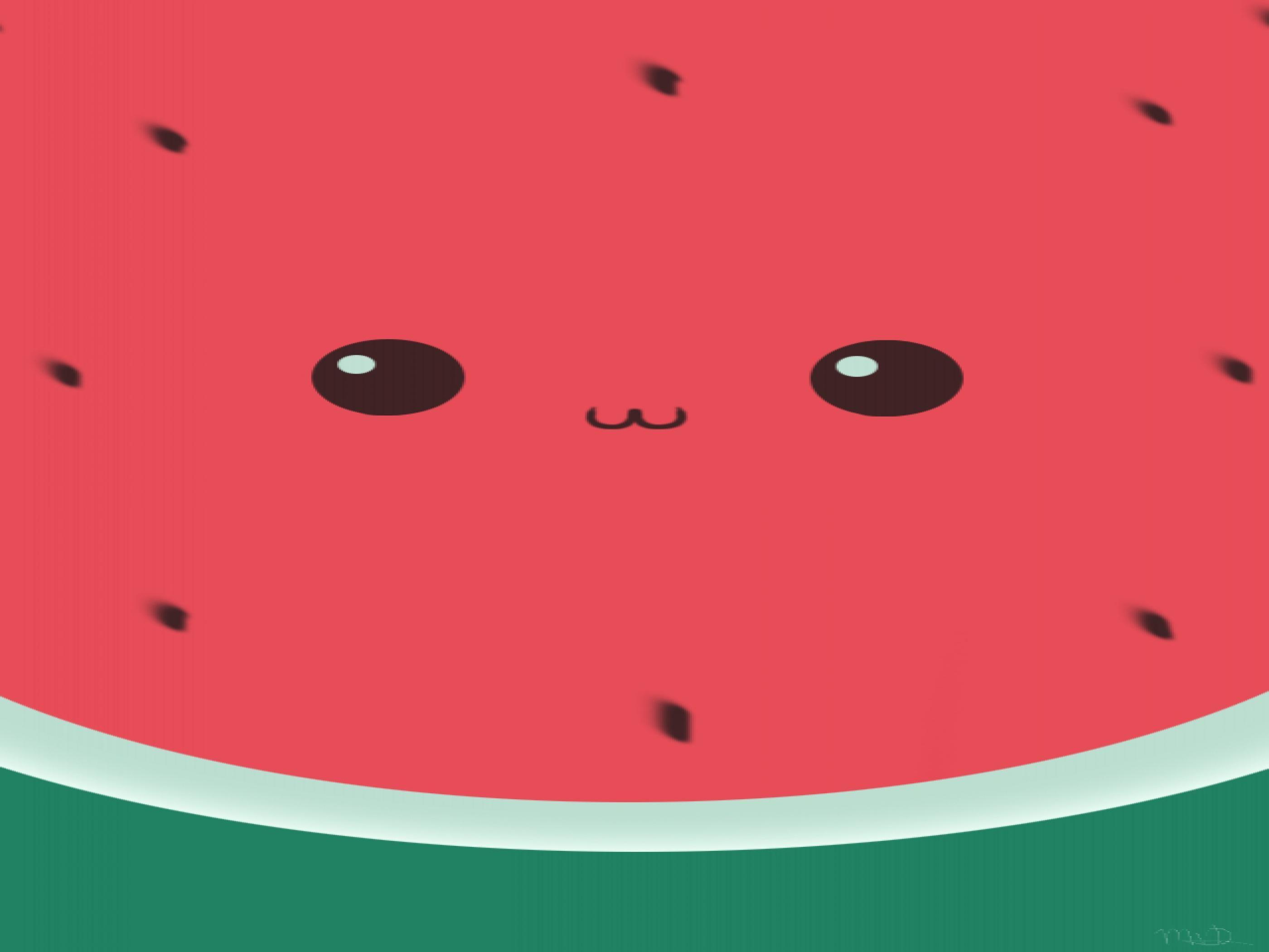 Cute Kawaii Watermelon Wallpaper