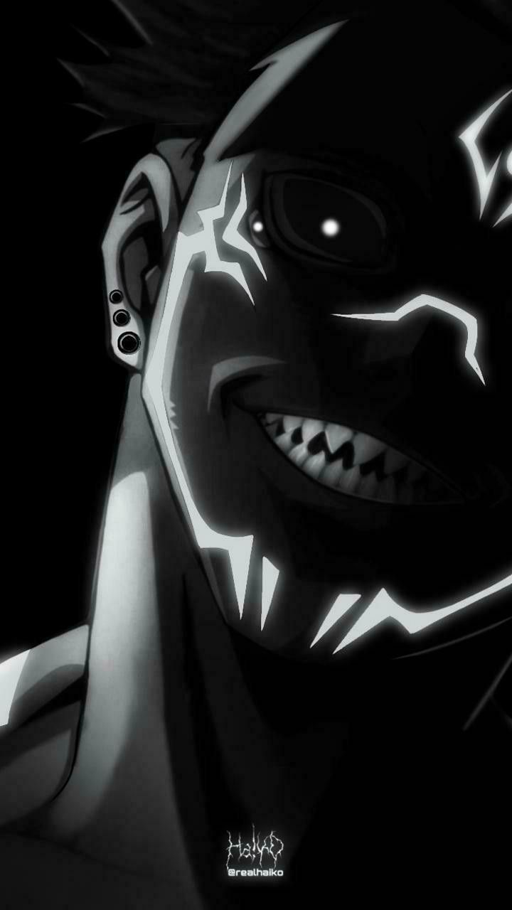 720x1280 Sukuna. black and white