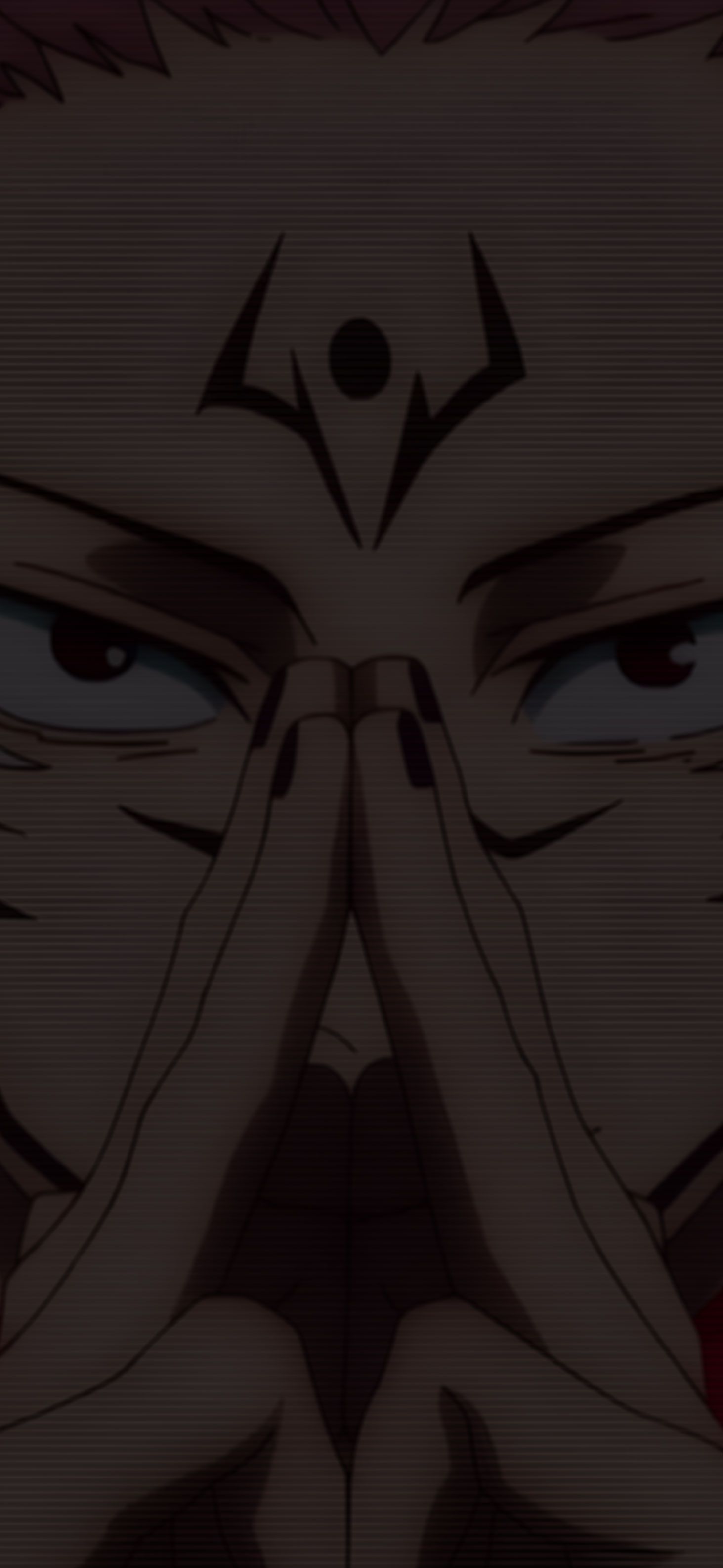 1463x3171 Jujutsu Kaisen Sukuna's Face Wallpaper
