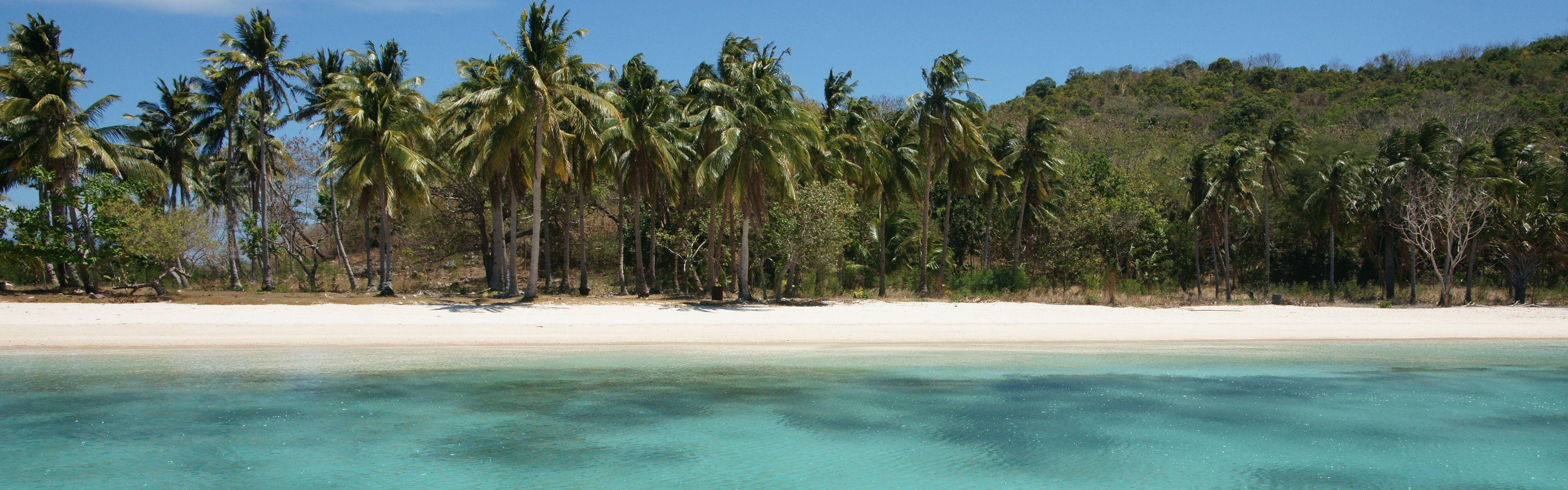 3840x1200 Free download Island beach Dual monitor wallpaper
