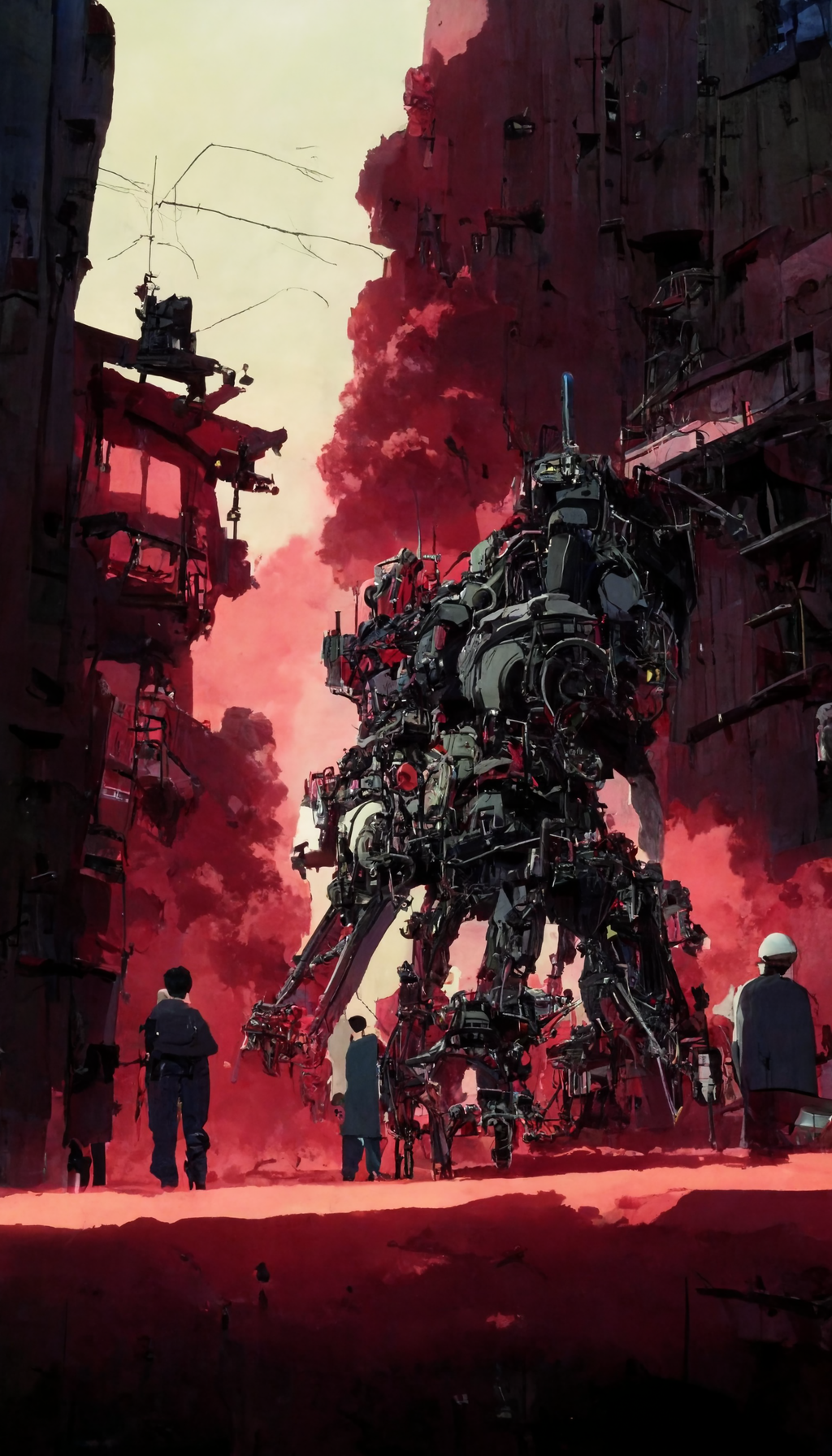 1024x1792 Large Mech, Sakuga Anime, Jin Roh