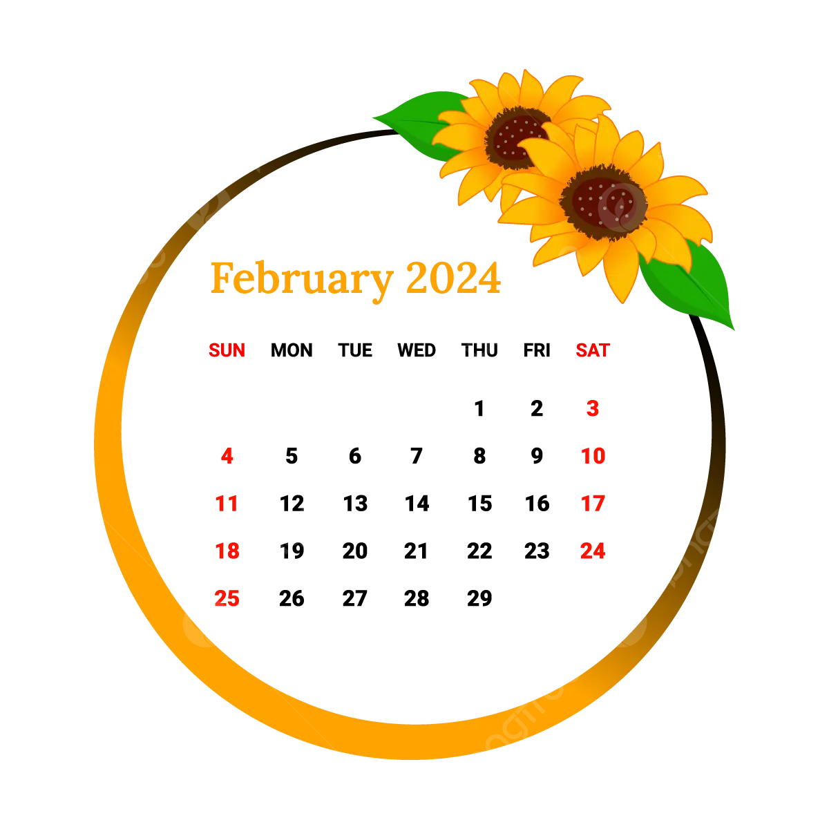 1200x1200 February Month Calendar Vector