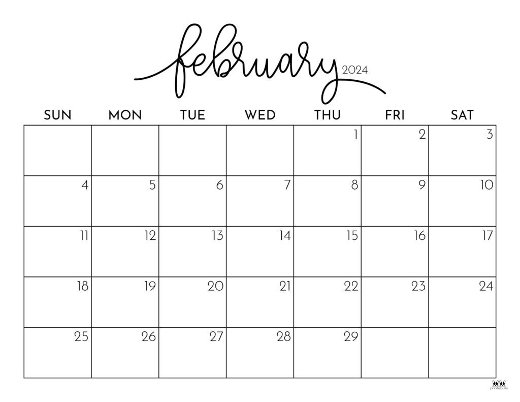 1024x791 February 2024 Calendars FREE