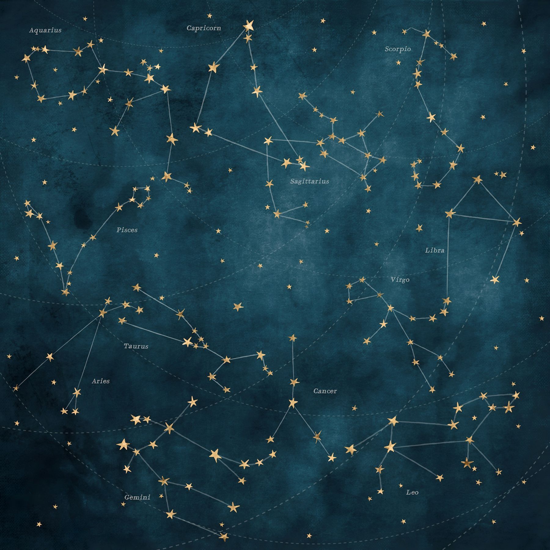 1800x1800 Zodiac Constellations wallpaper