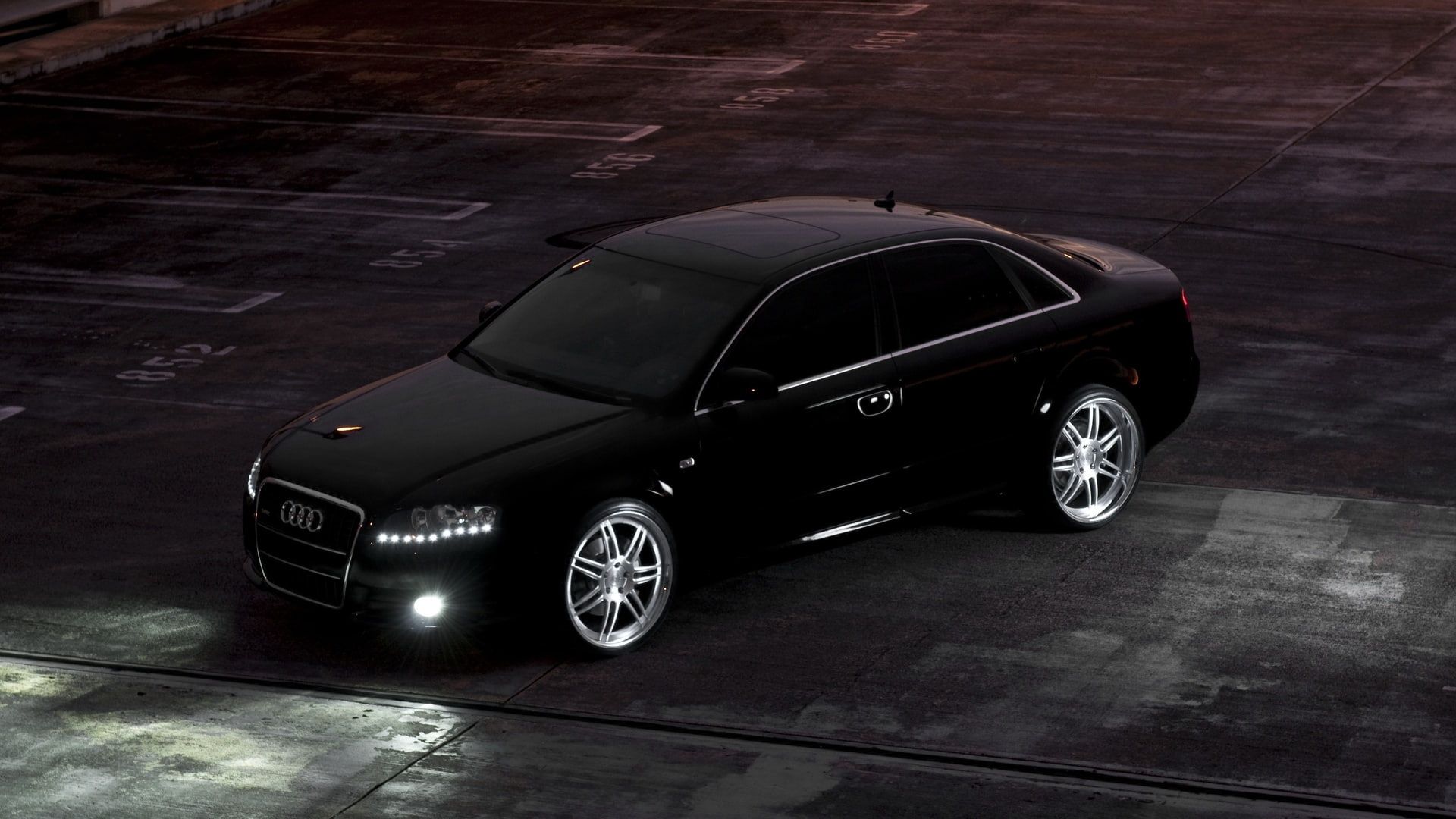 1920x1080 HD wallpaper: a black Audi. Black