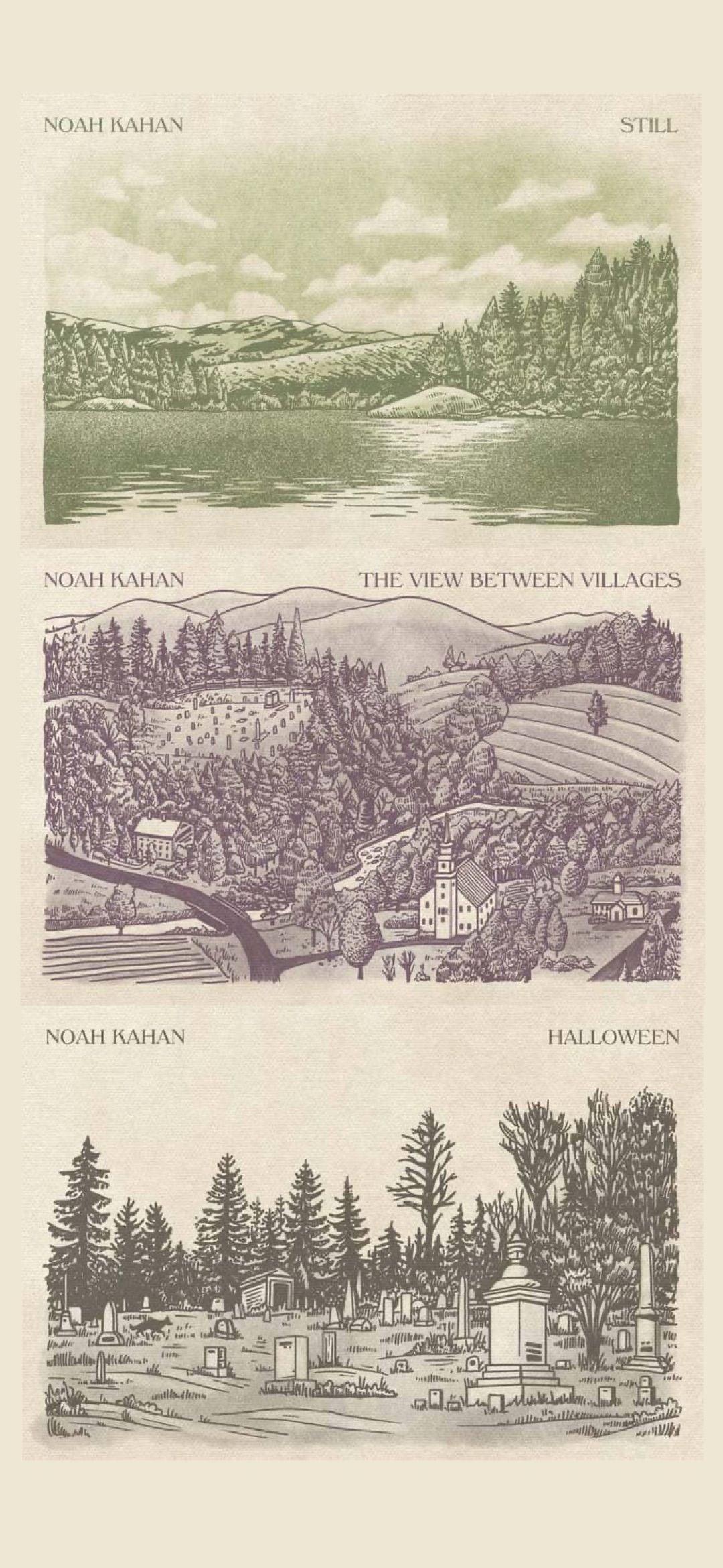 1080x2340 Noah Kahan Postcard Wallpaper, lock