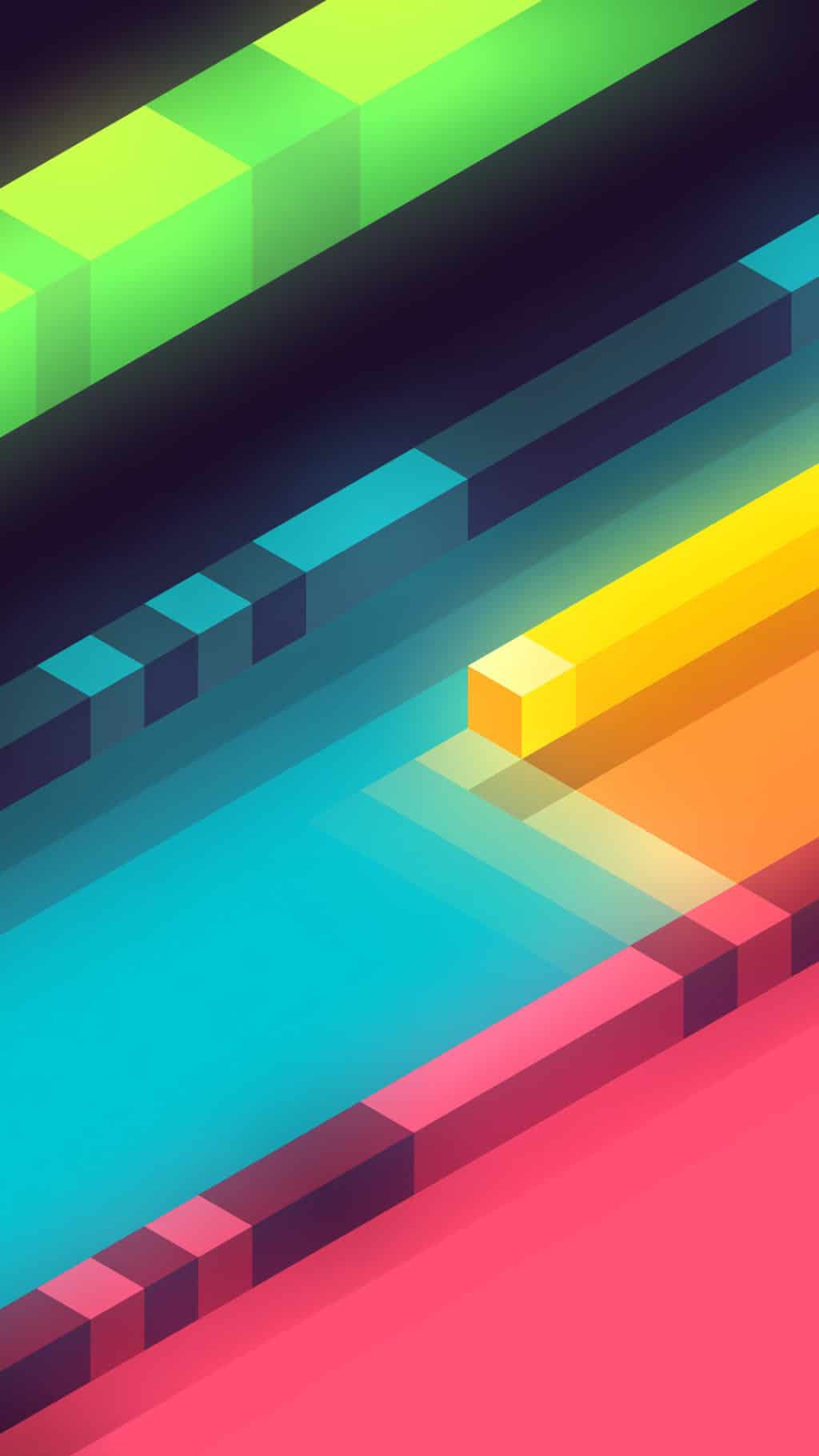 1024x1820 3D Abstract Colorful Shapes Minimalist 5k Zr