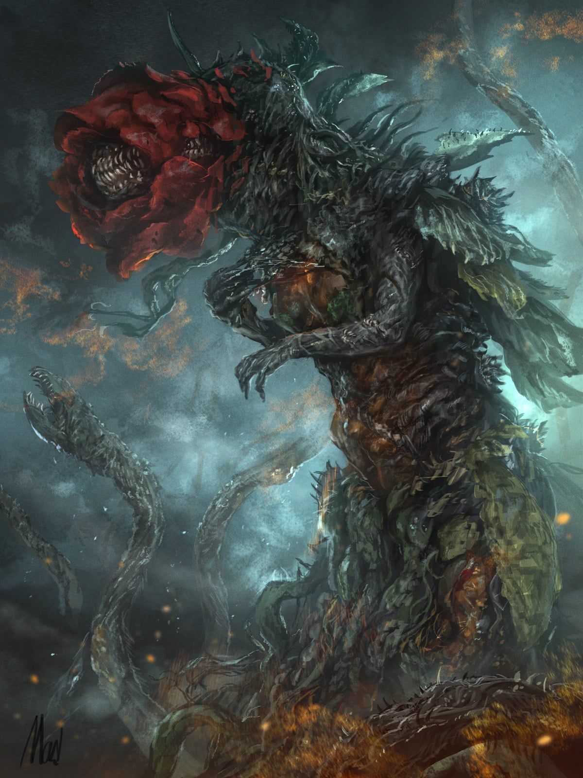 1200x1600 Biollante is all sorts of creepy
