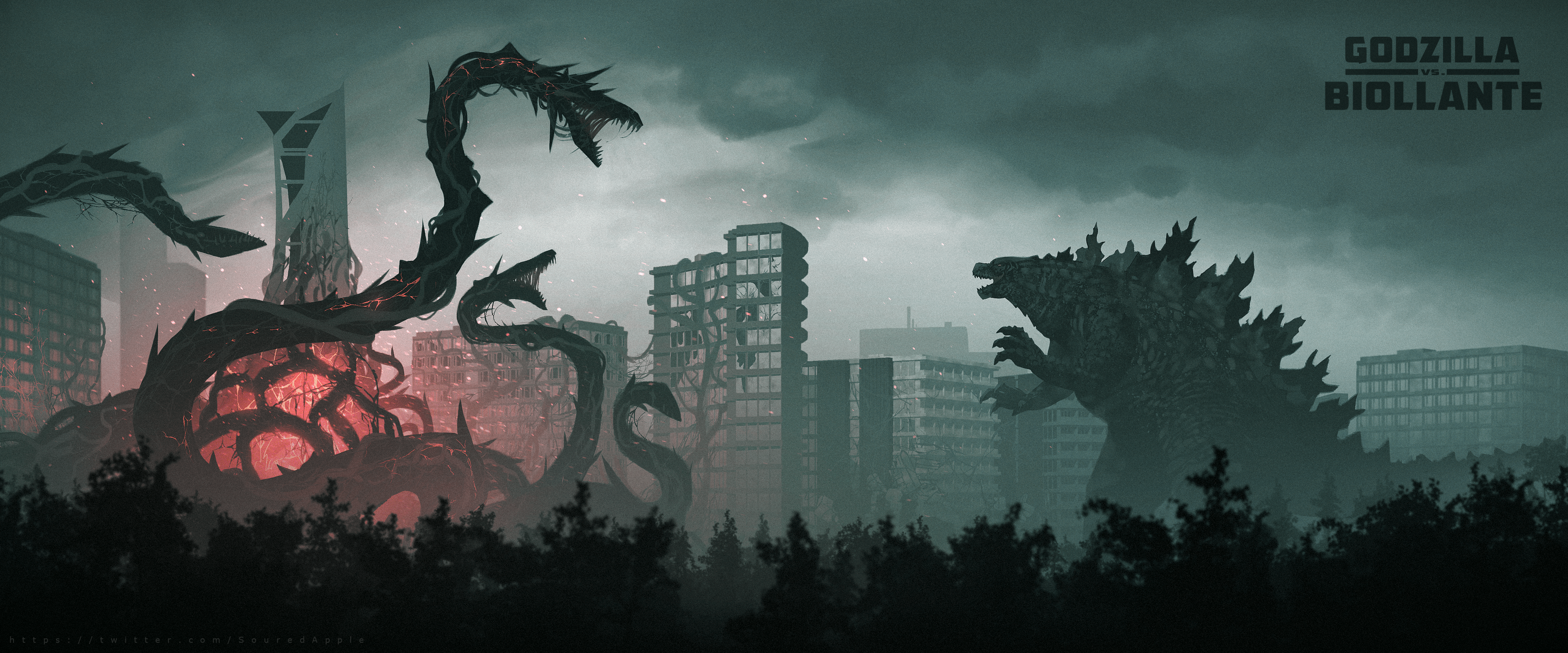 3840x1600 Monster Verse Godzilla Vs. Biollante