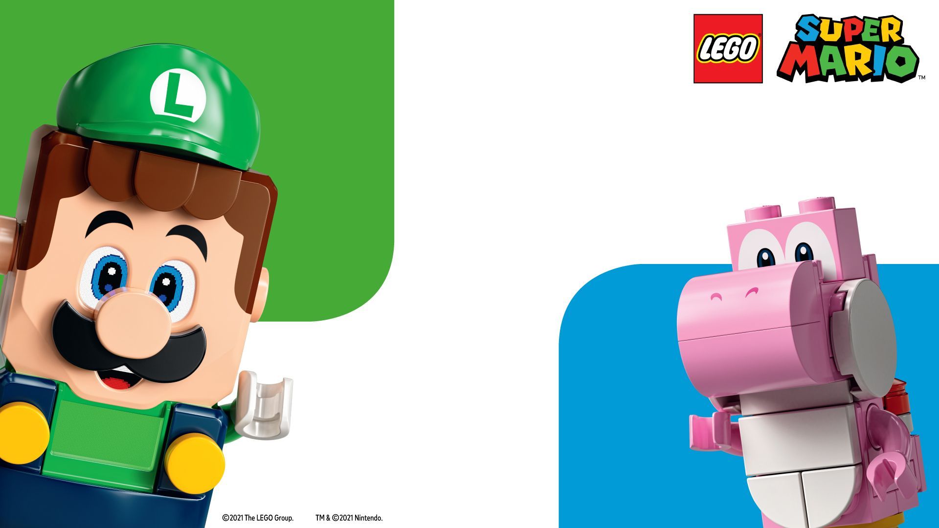 1920x1080 Luigi and Yoshi in Lego Super Mario