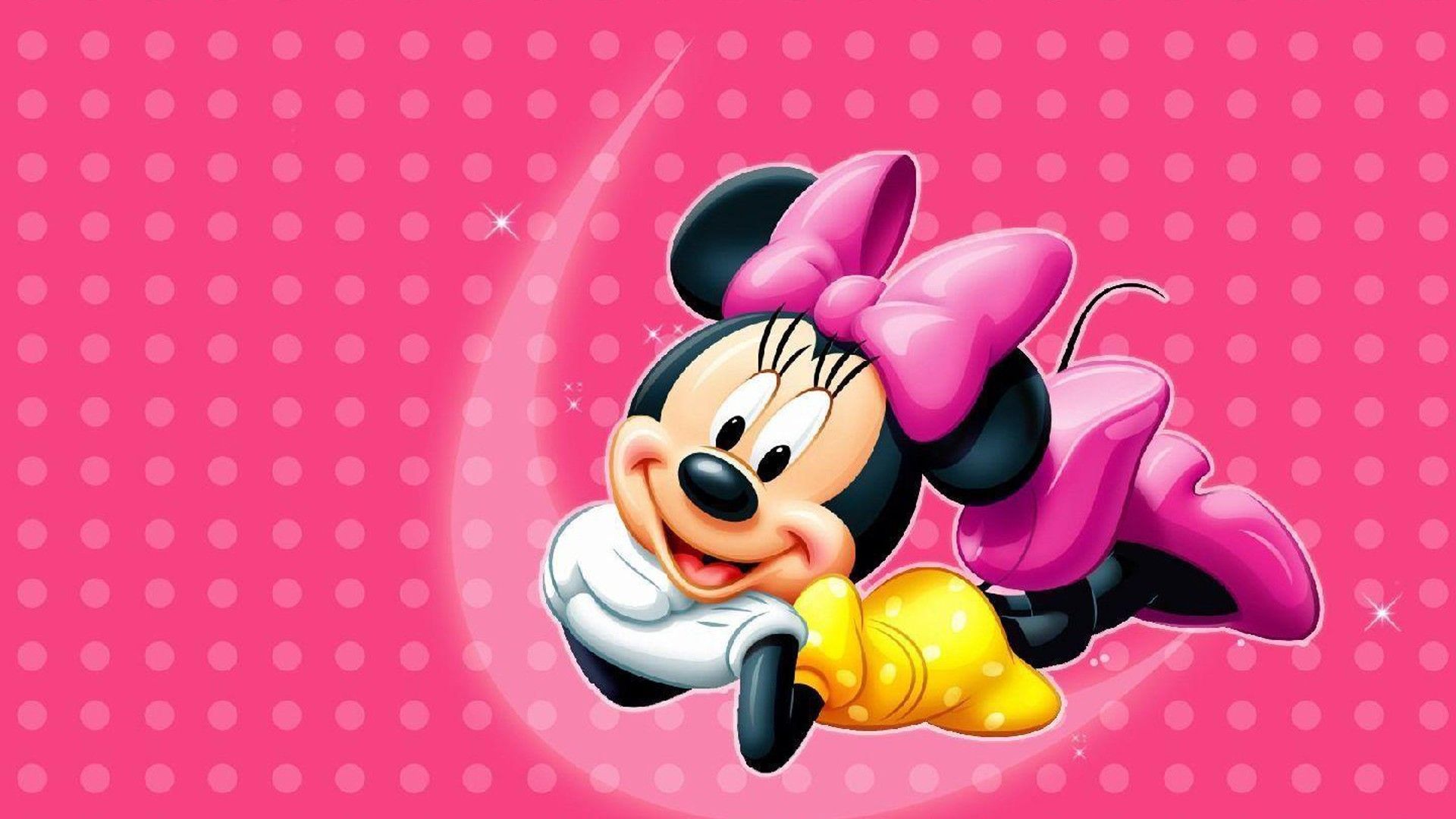 1920x1080 Minnie Mouse With Background Of Pink