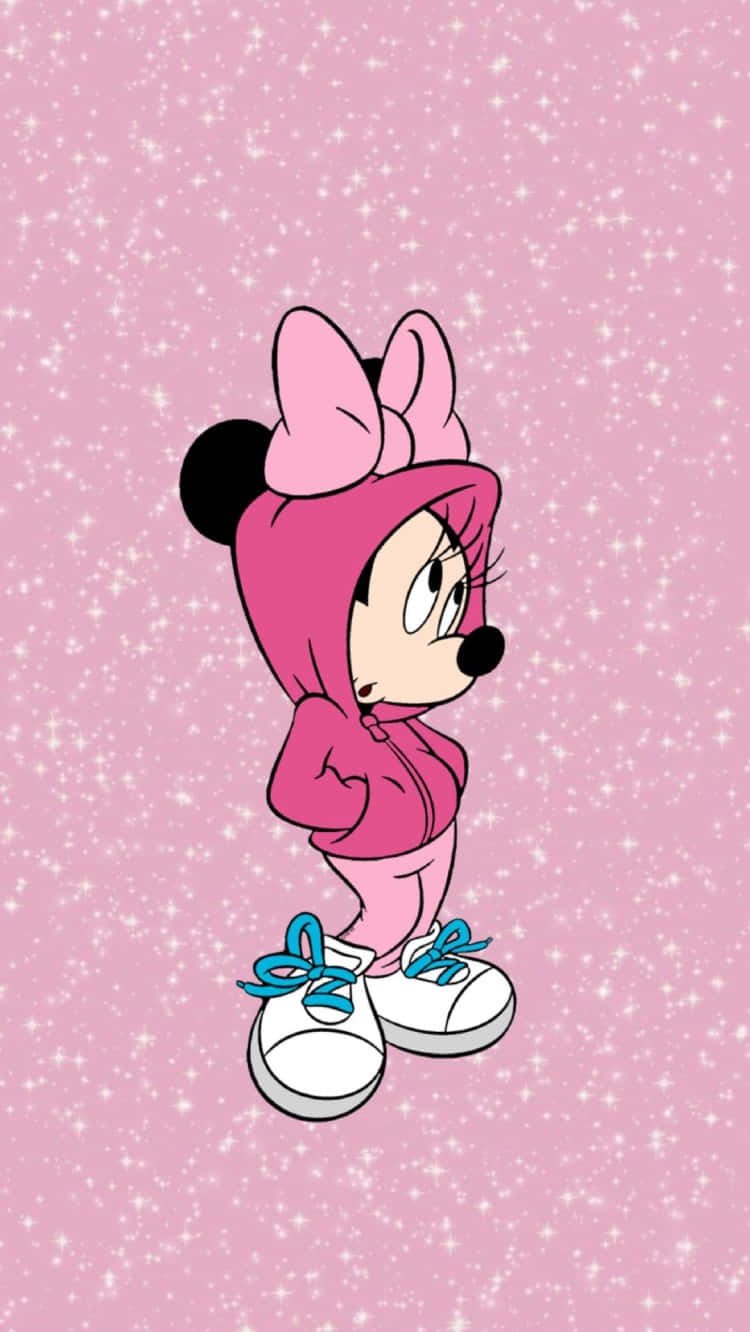 750x1332 Minnie Mouse poses in a cute pink dress