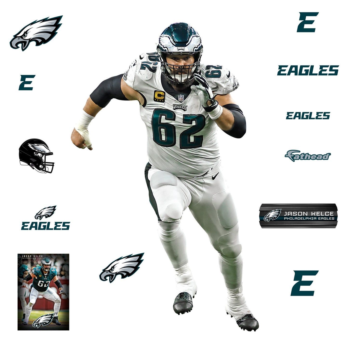 1445x1445 Philadelphia Eagles: Jason Kelce White