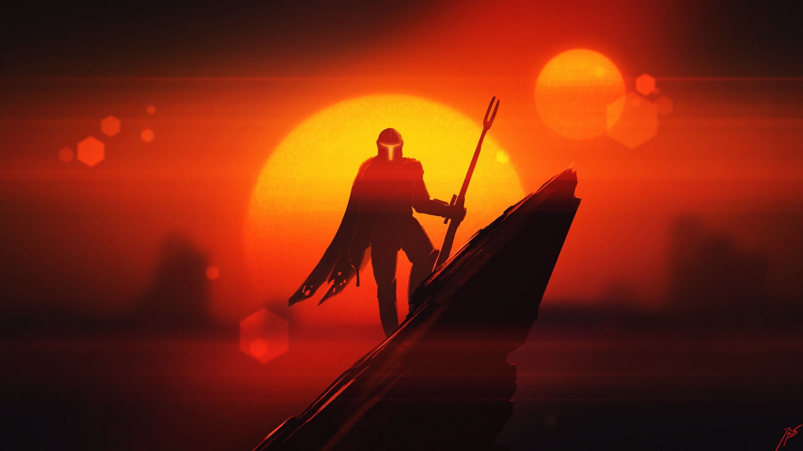 2560x1440 HD desktop wallpaper: Sunset, Star Wars
