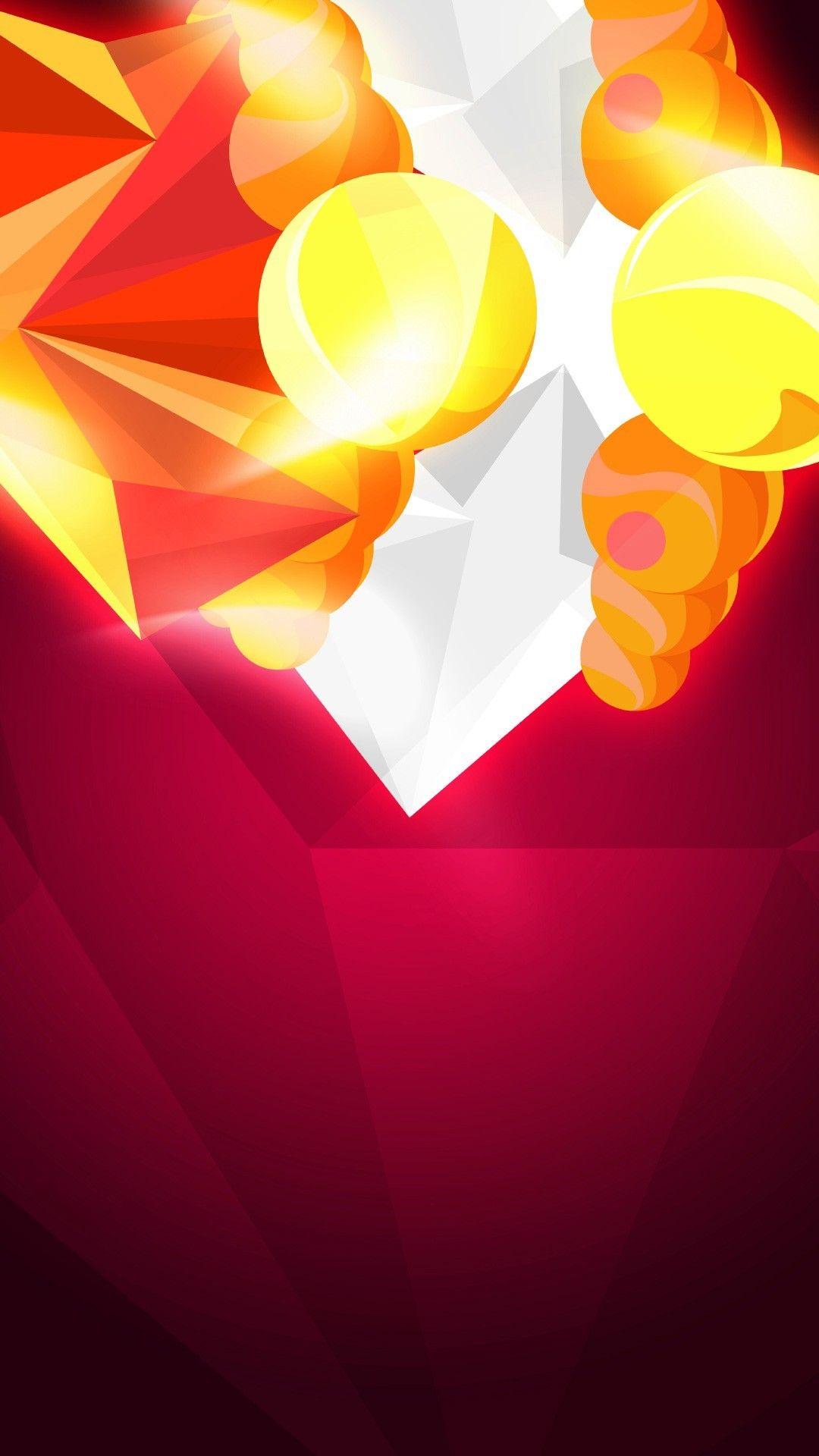 1080x1920 Abstract Orange Crystals Android Wallpaper free download