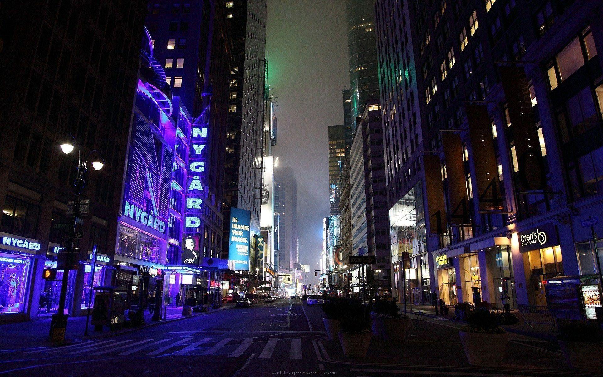 1920x1200 Đêm đường phố New York Hình nền HD, Hình nền