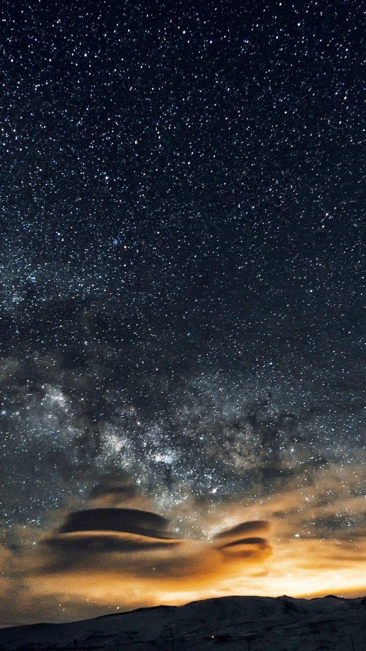 720x1280 Wallpaper Night Sky, 5k, 4k wallpaper, 8k, Stars, night, mountains, nebula, Nature