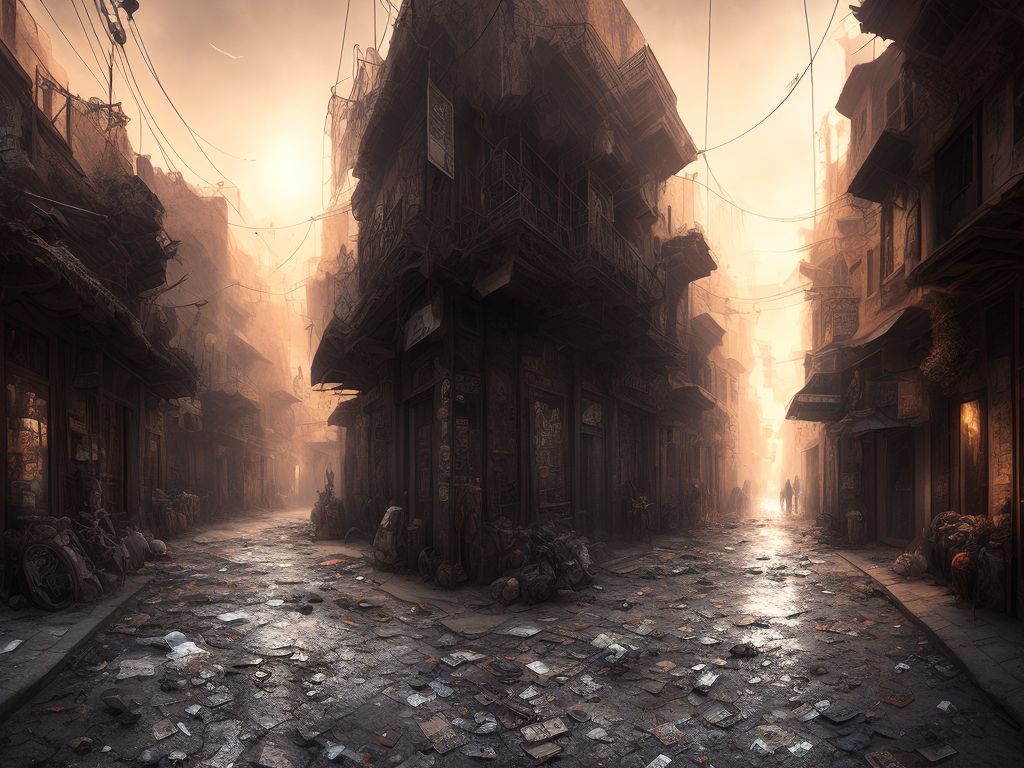 1024x768 medieval desert city. Streets are dirty