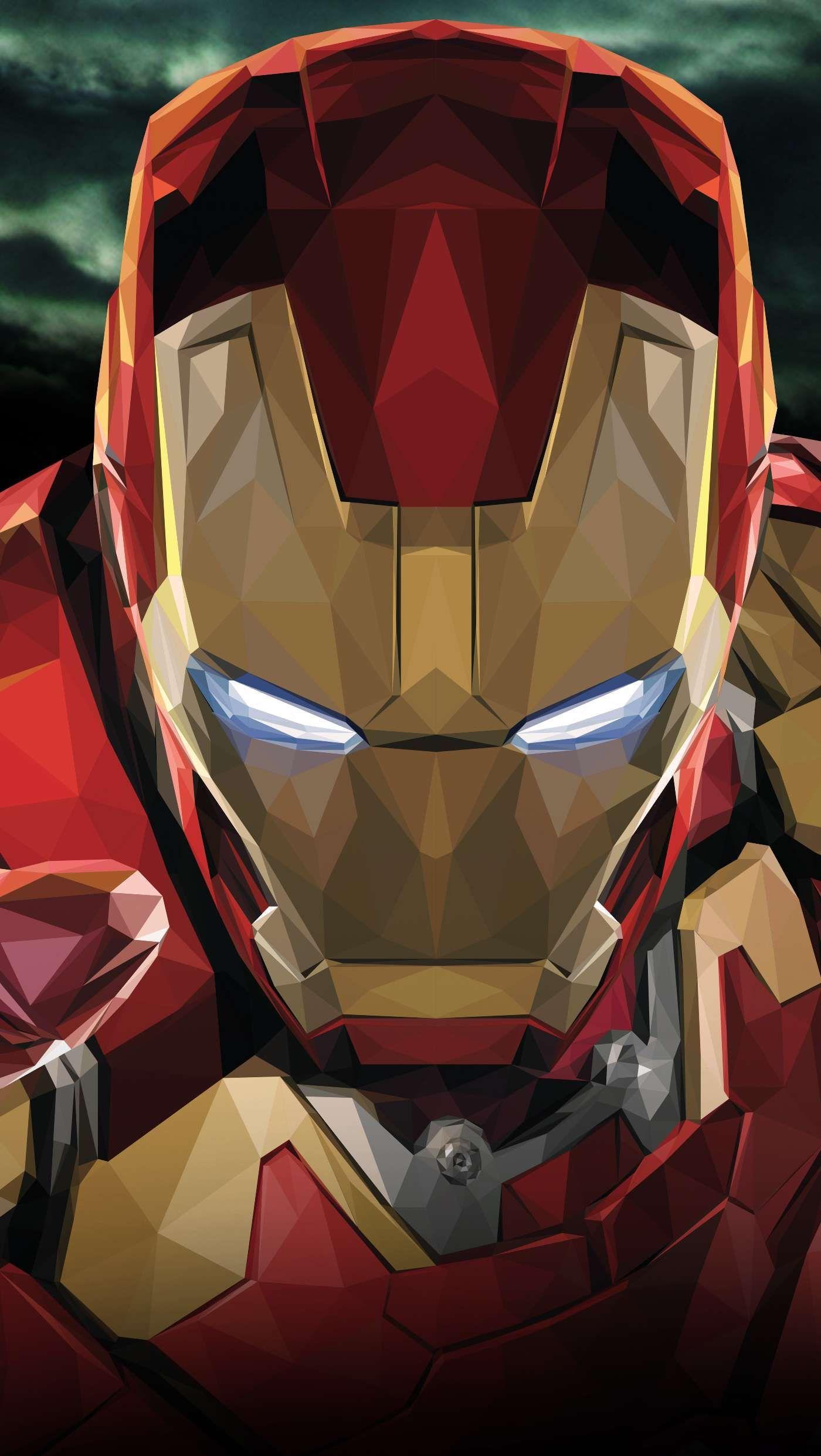1400x2483 Iron Man Polygon Art Hình nền iPhone.  Hình nền iPhone