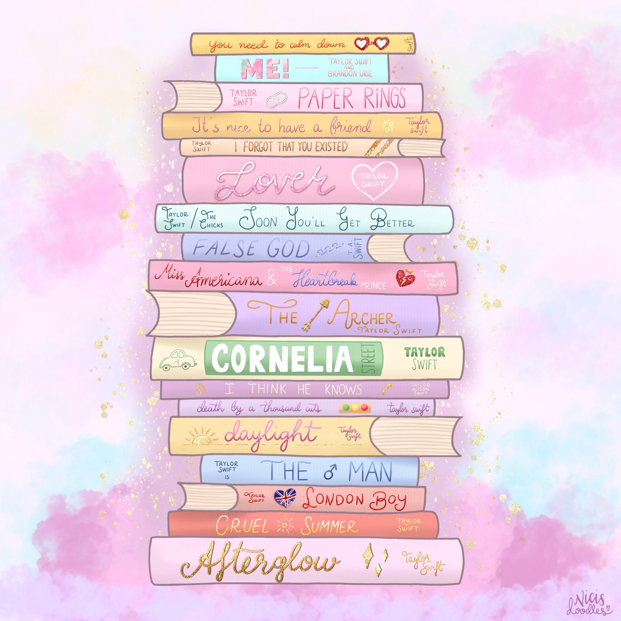 2048x2048 The Lover album as a book stack