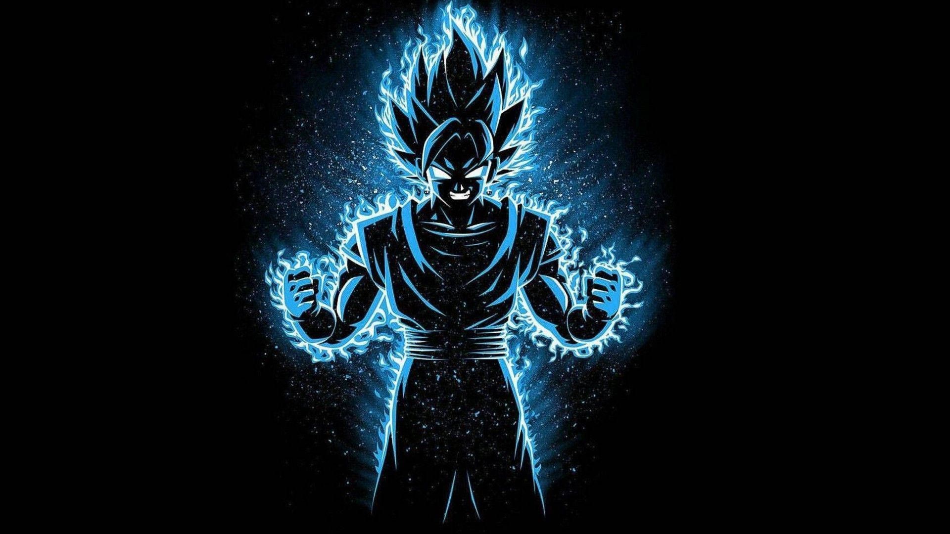 1920x1080 Glowing Teal San Goku Wallpaper