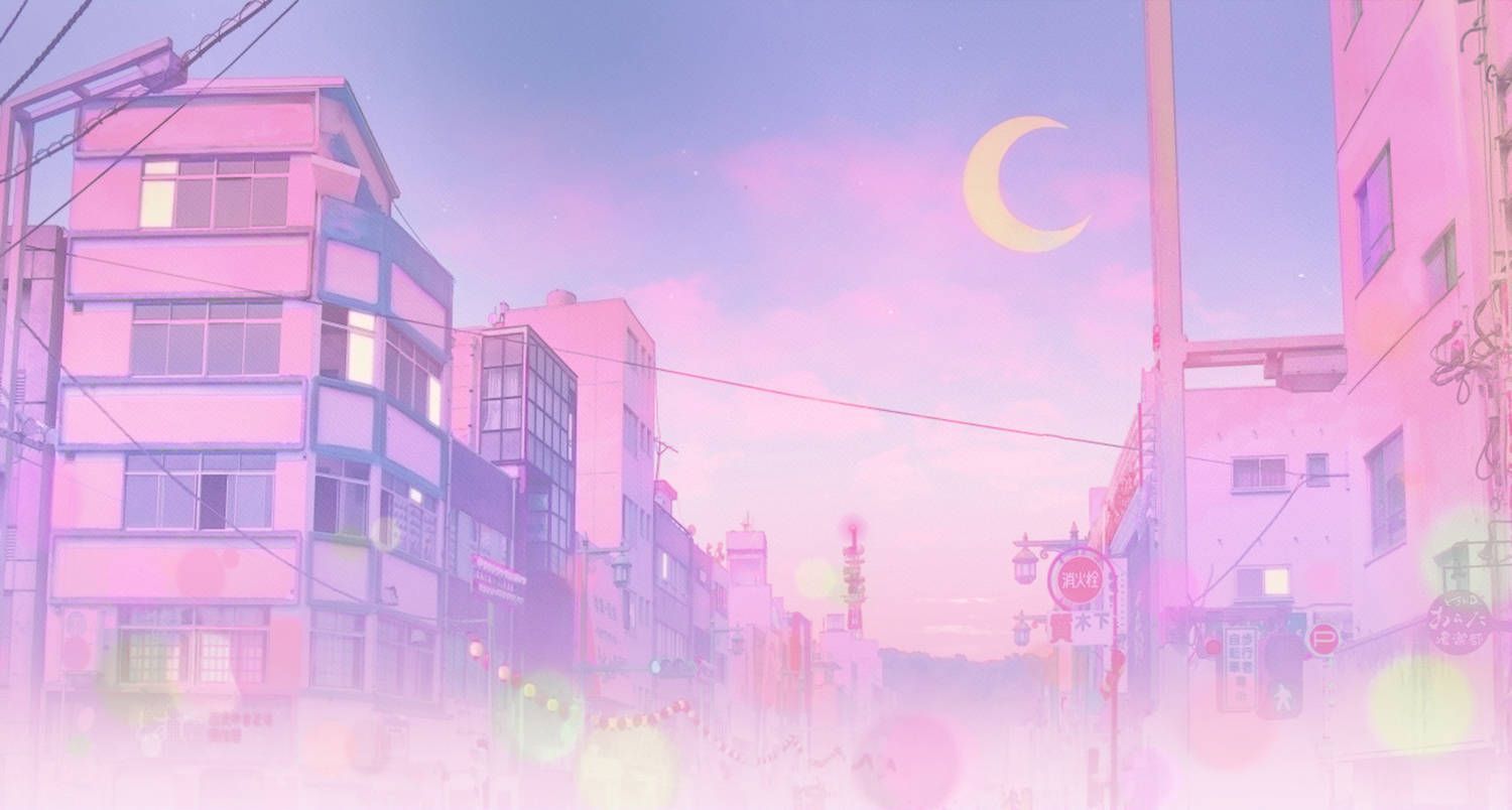 1500x804 Pink Anime Aesthetic Wallpaper