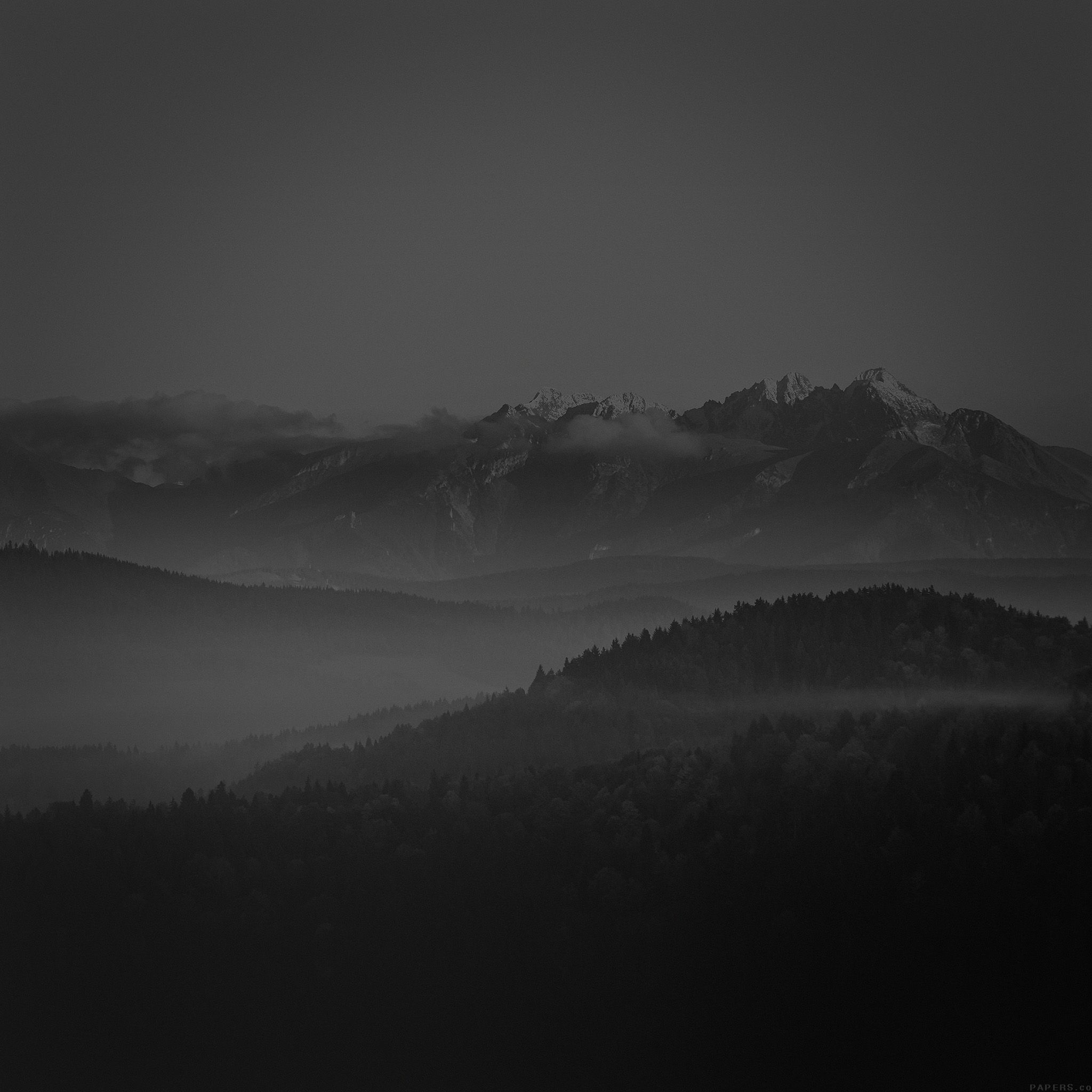 2048x2048 Mountain Peace Dark Sky Nature