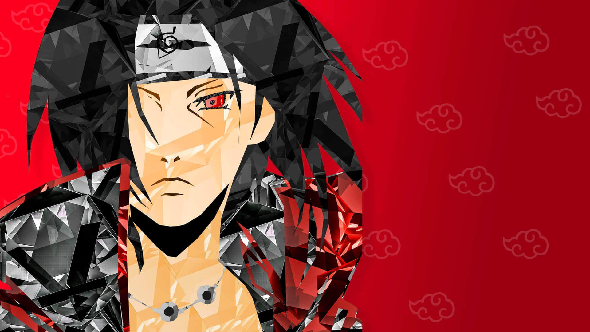 1920x1080 Itachi Aesthetic With Akatsuki Clouds