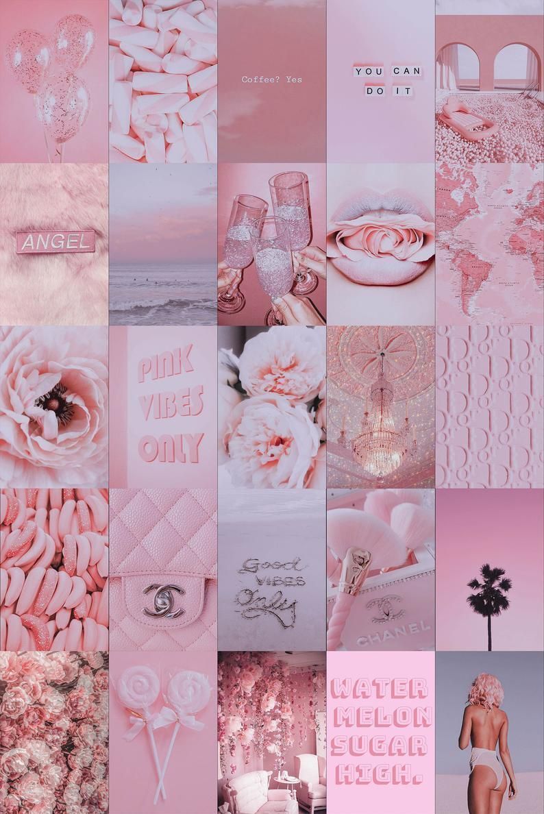 794x1188 Pink Collage, Wall Decor Collage Pink