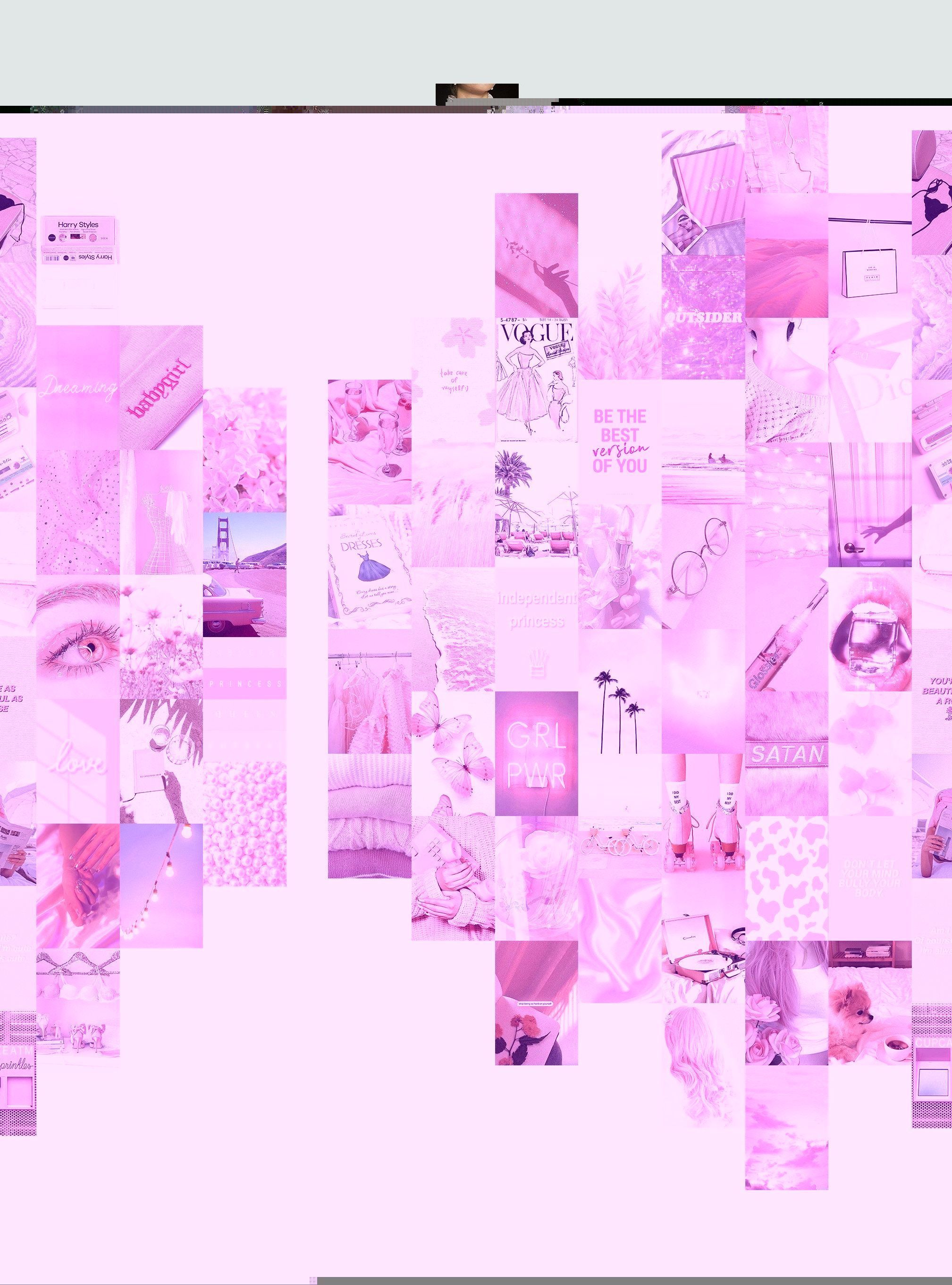 2017x2721 Dreamy Pink Wall Collage Kit printed