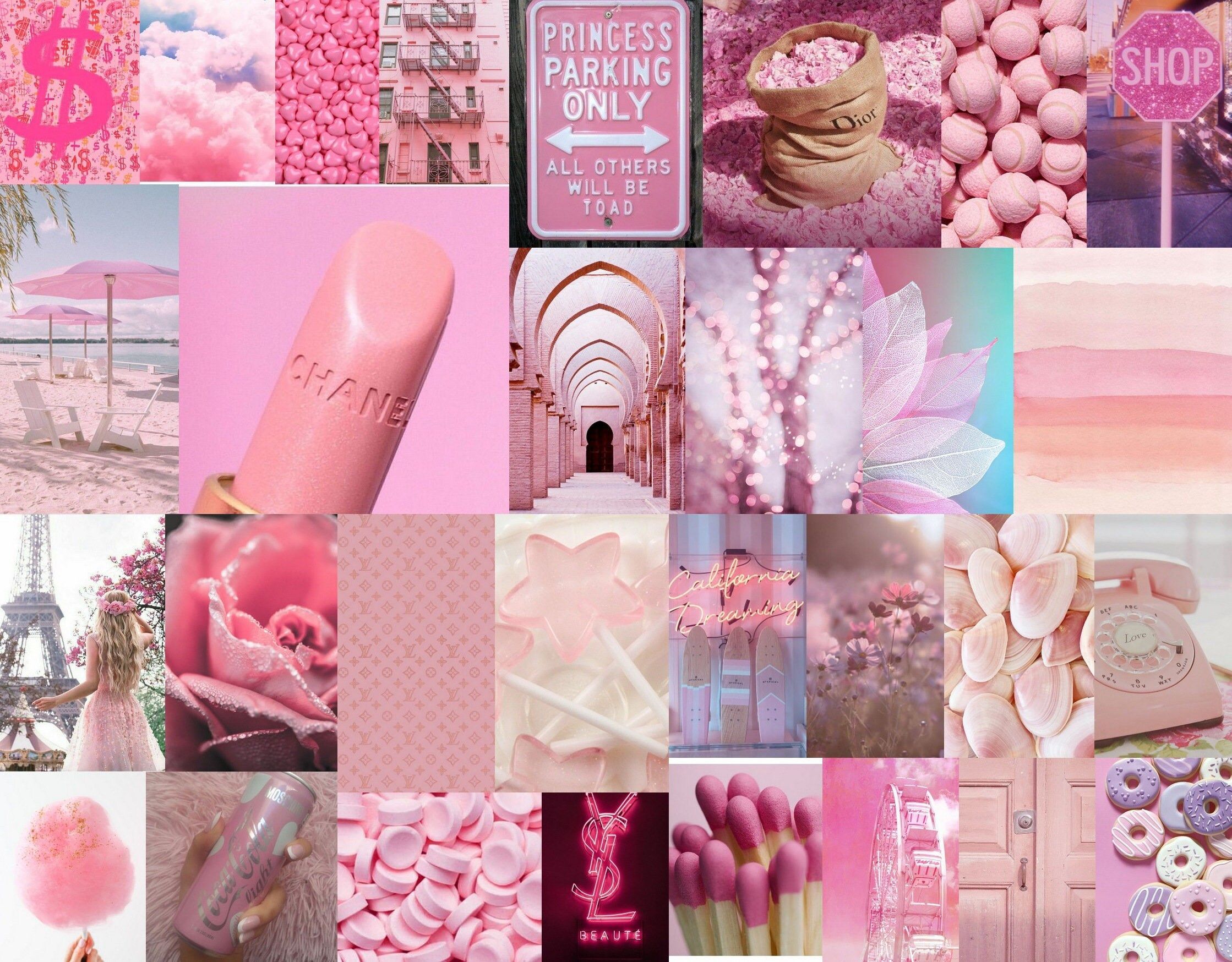 2238x1748 Baby Pink Aesthetic Wall Collage Kit
