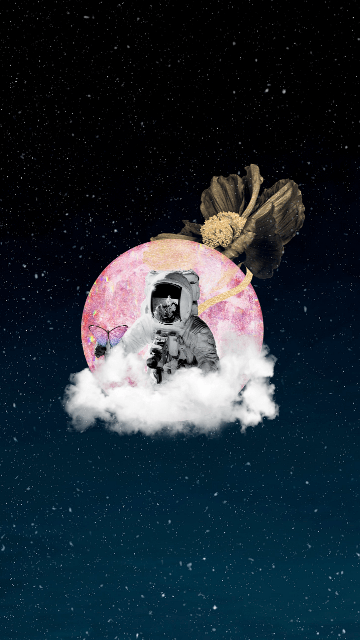 731x1299 Aesthetic astronaut dark background